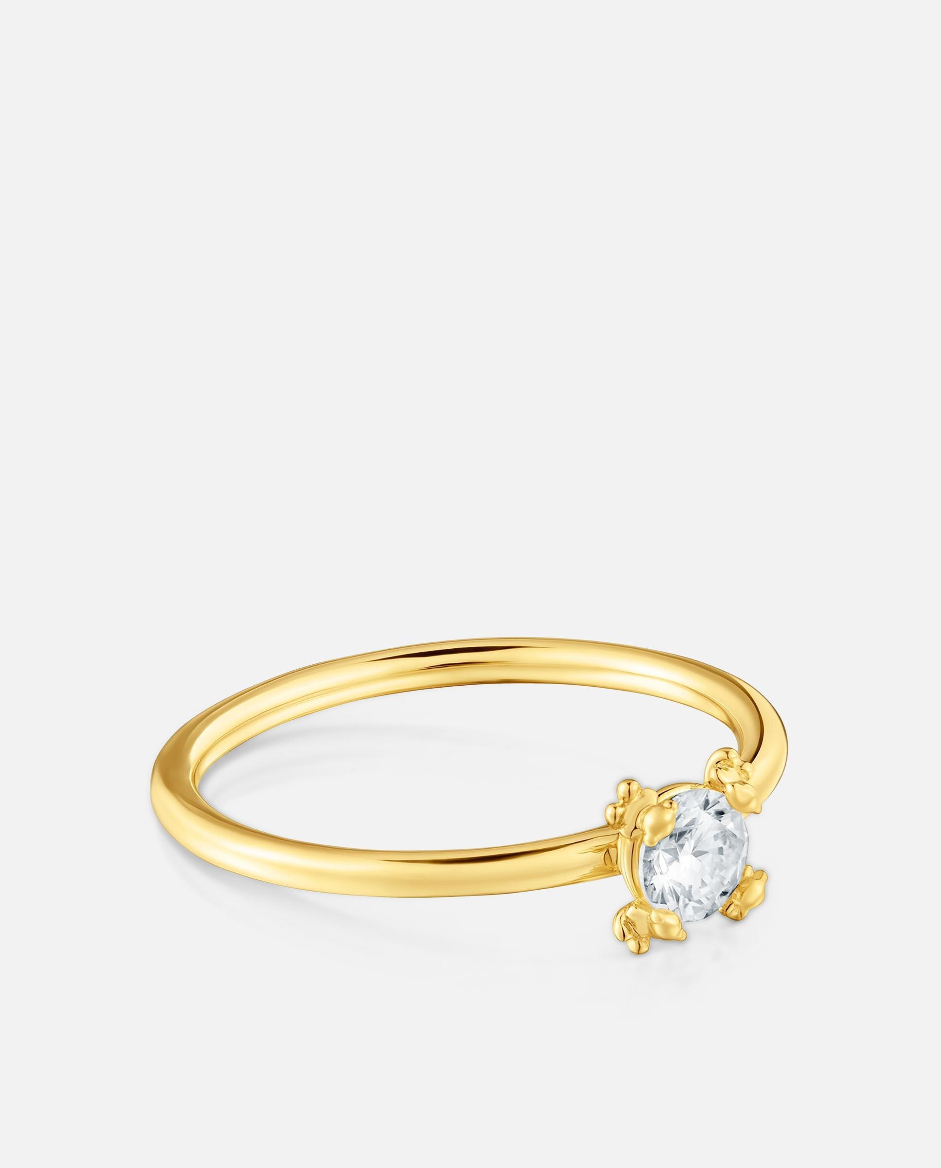 Anel Color Pills Banhado a Ouro 18 Kt Sobre Prata e Diamante Criado em Laboratório Branco-2