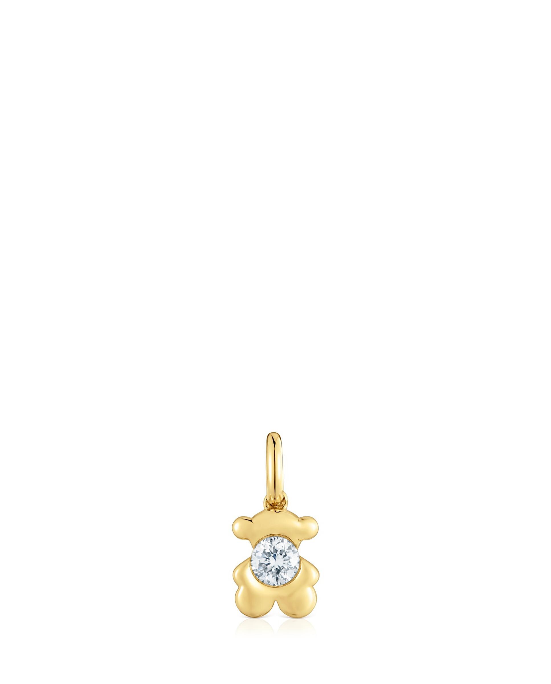 Pendente Lili Urso de Ouro com Diamante Criado em Laboratório Branco-1