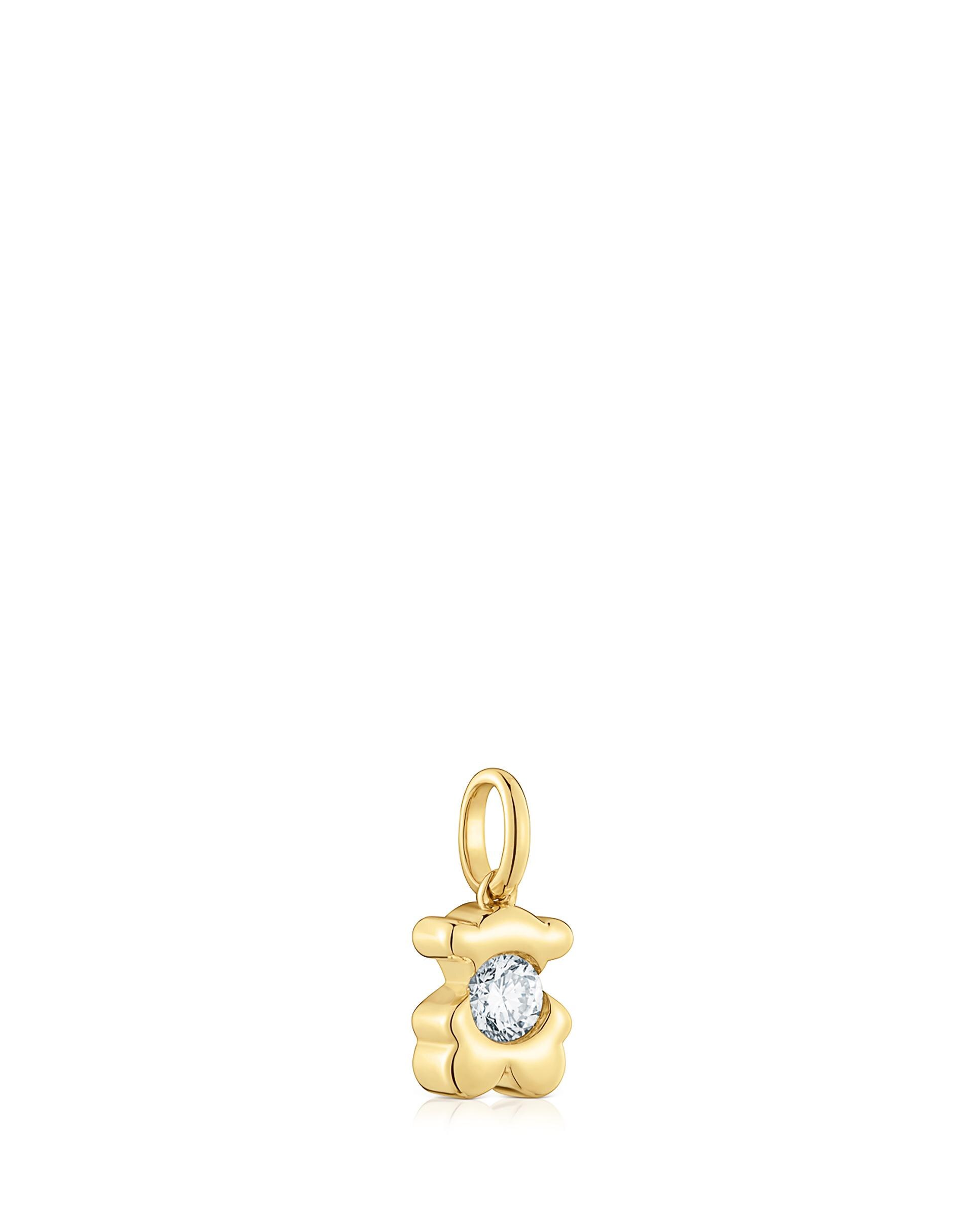 Pendente Lili Urso de Ouro com Diamante Criado em Laboratório Branco-2