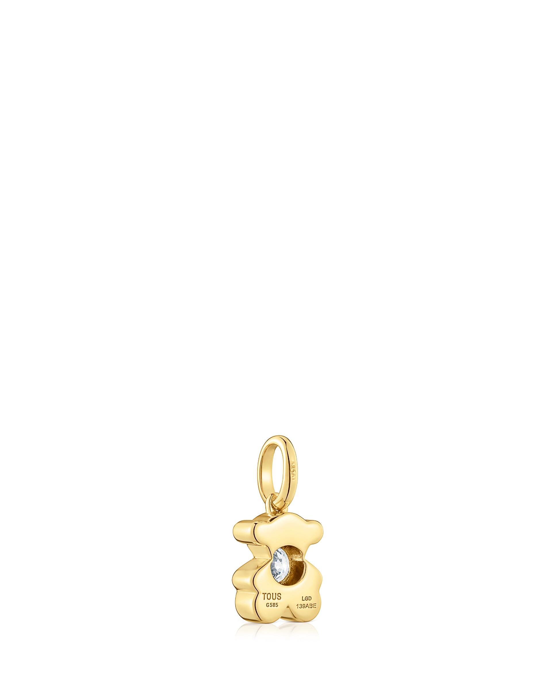 Pendente Lili Urso de Ouro com Diamante Criado em Laboratório Branco-3
