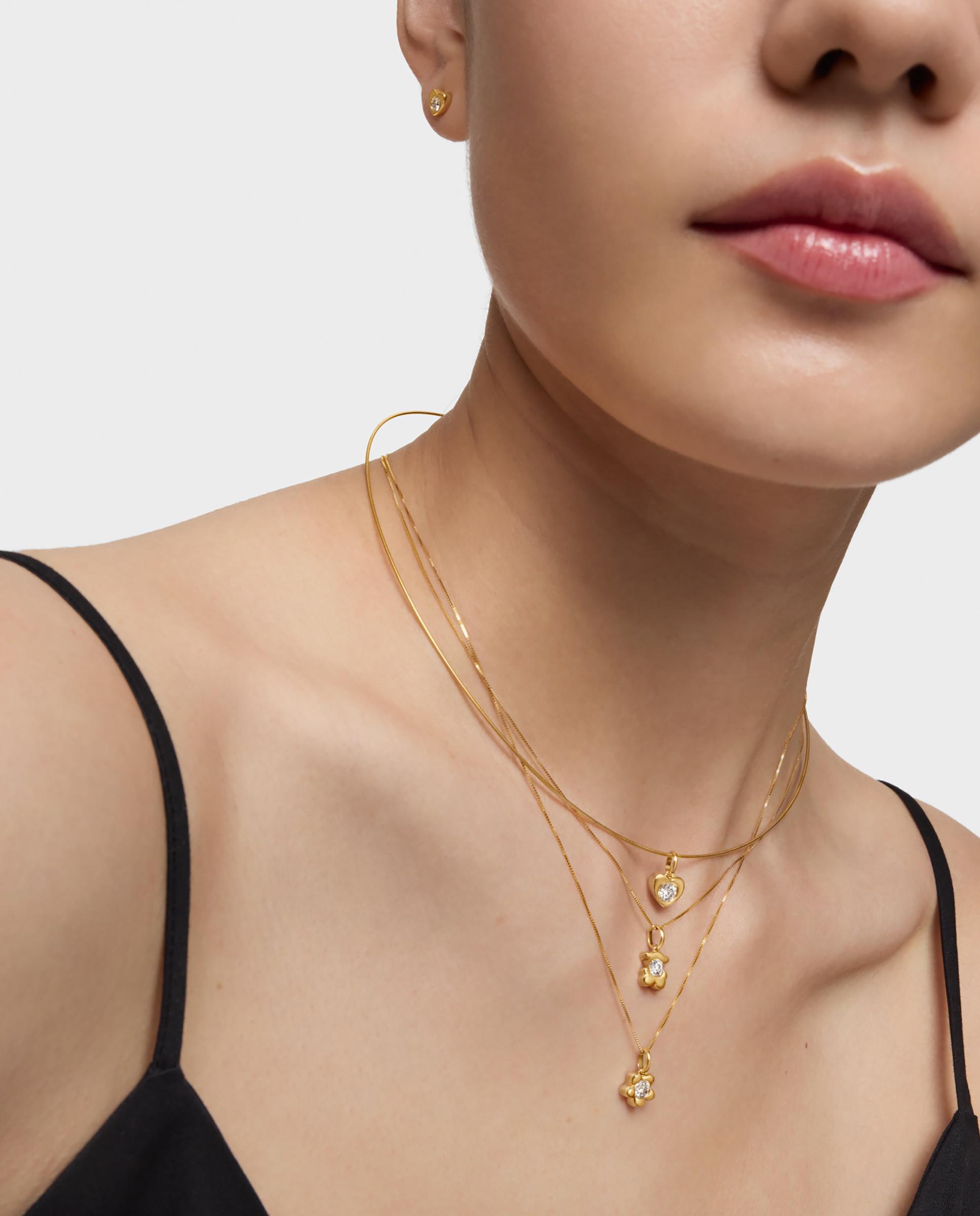 Pendente Lili Urso de Ouro com Diamante Criado em Laboratório Branco-5