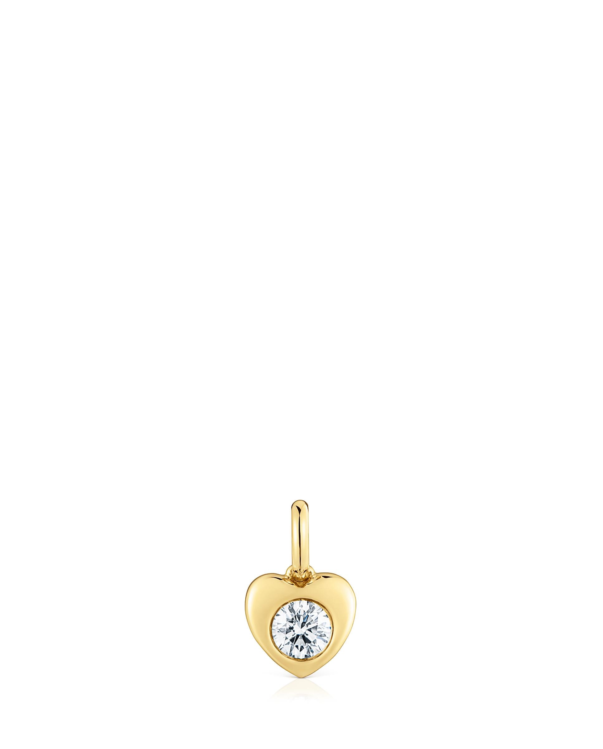 Pendente Lili Coração de Ouro com Diamante Criado em Laboratório Branco-1