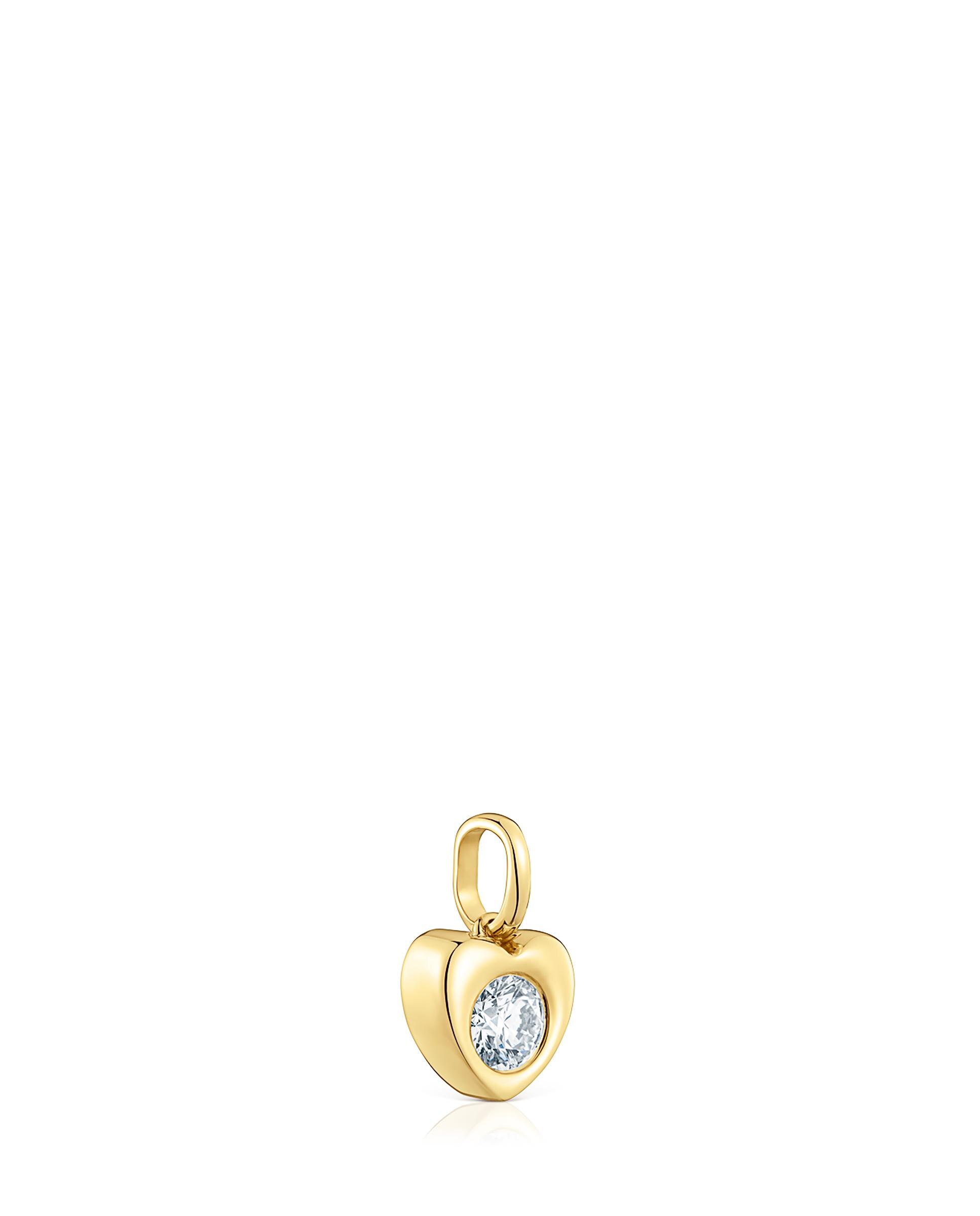 Pendente Lili Coração de Ouro com Diamante Criado em Laboratório Branco-2