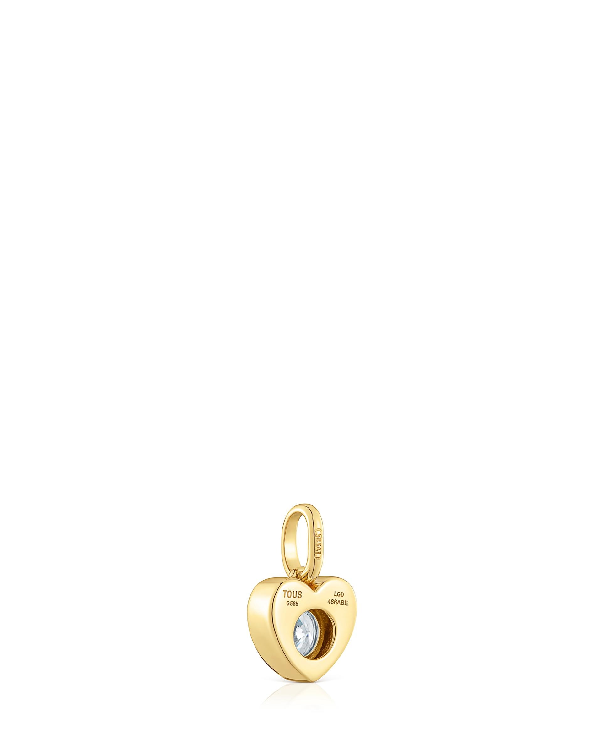 Pendente Lili Coração de Ouro com Diamante Criado em Laboratório Branco-3