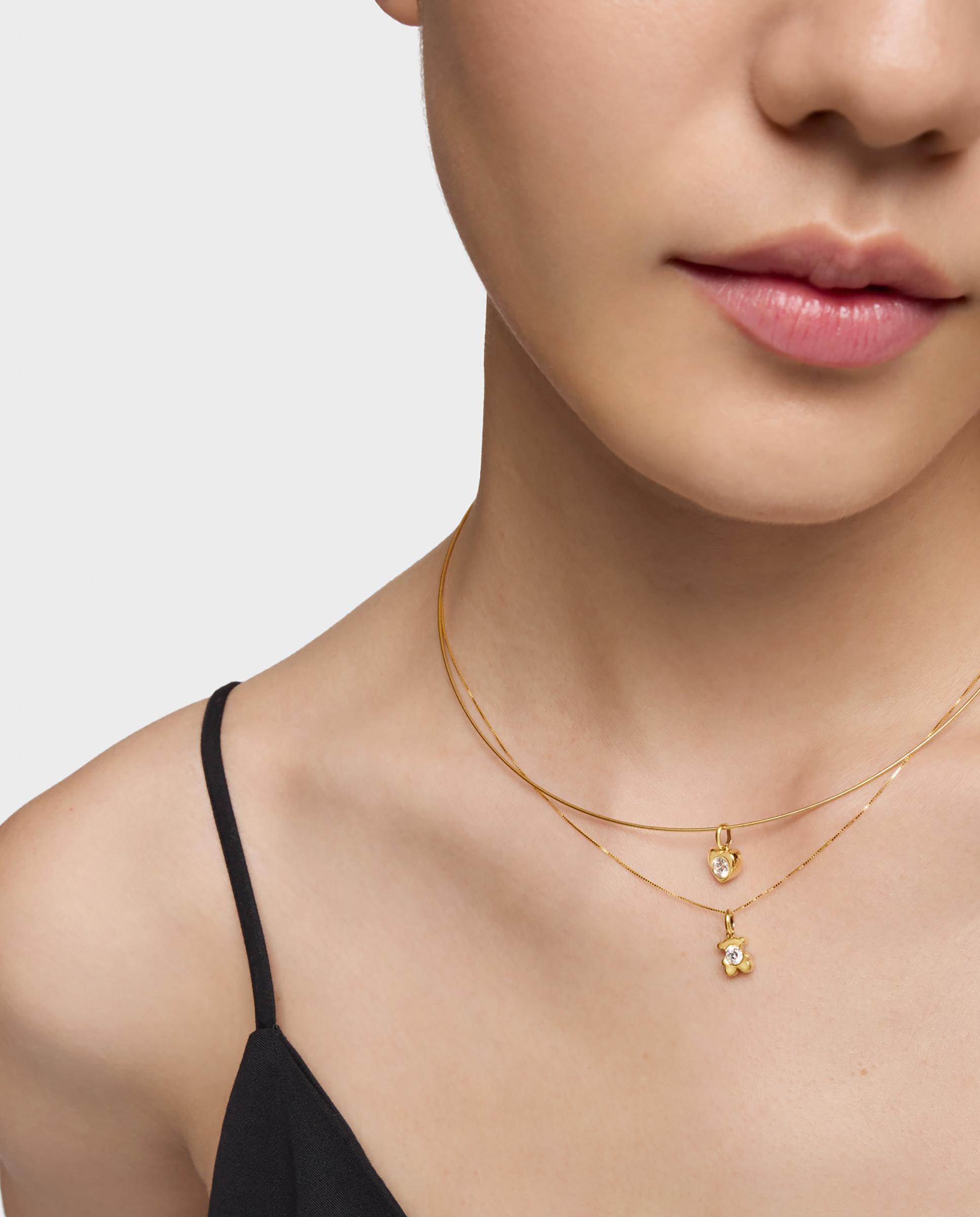 Pendente Lili Coração de Ouro com Diamante Criado em Laboratório Branco-5