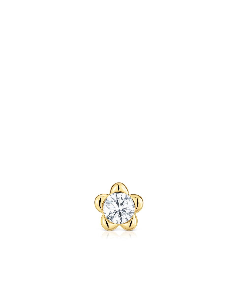 Brincos Lili Flor de Ouro e Diamantes Criados em Laboratório Branco-1