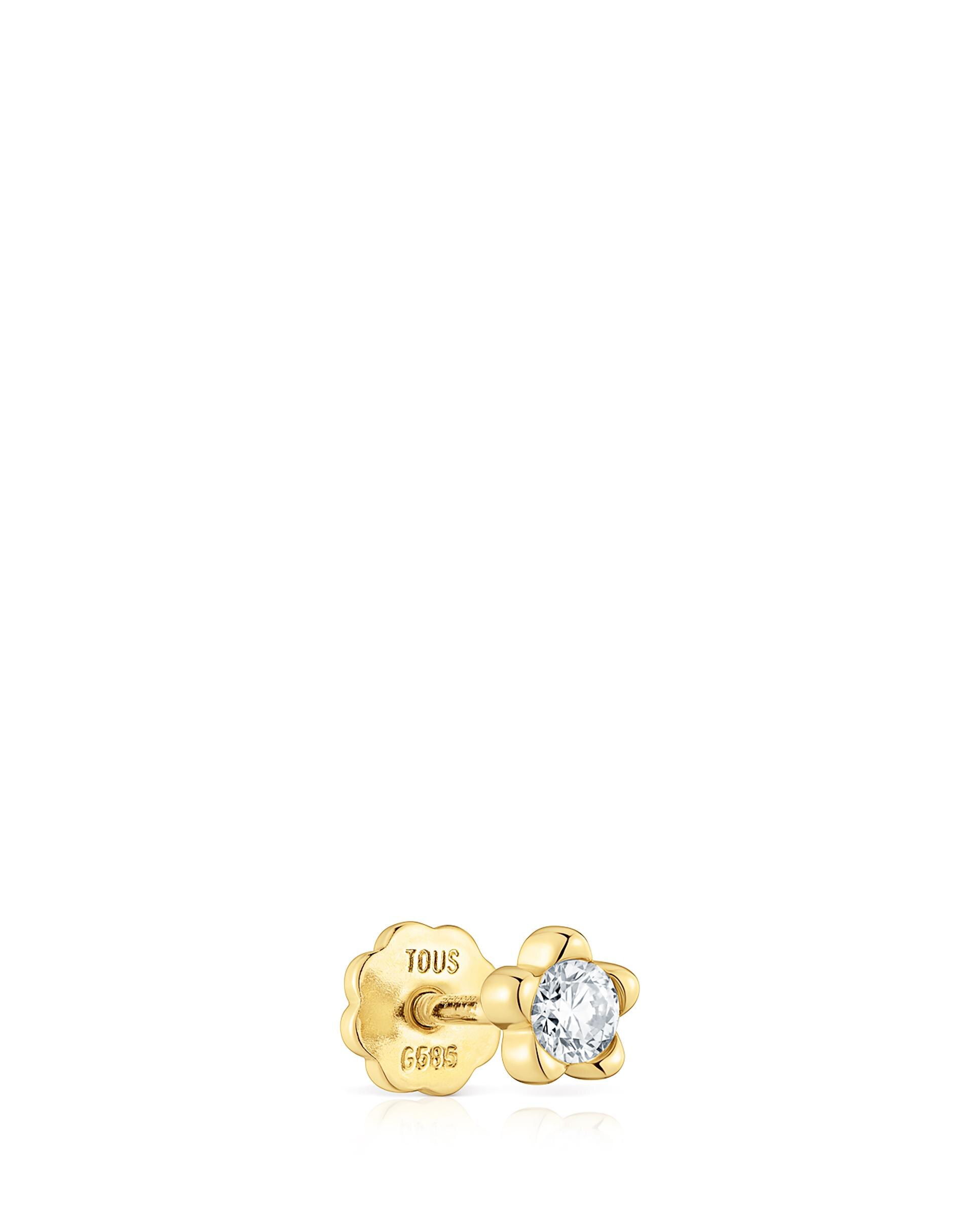 Brincos Lili Flor de Ouro e Diamantes Criados em Laboratório Branco-2