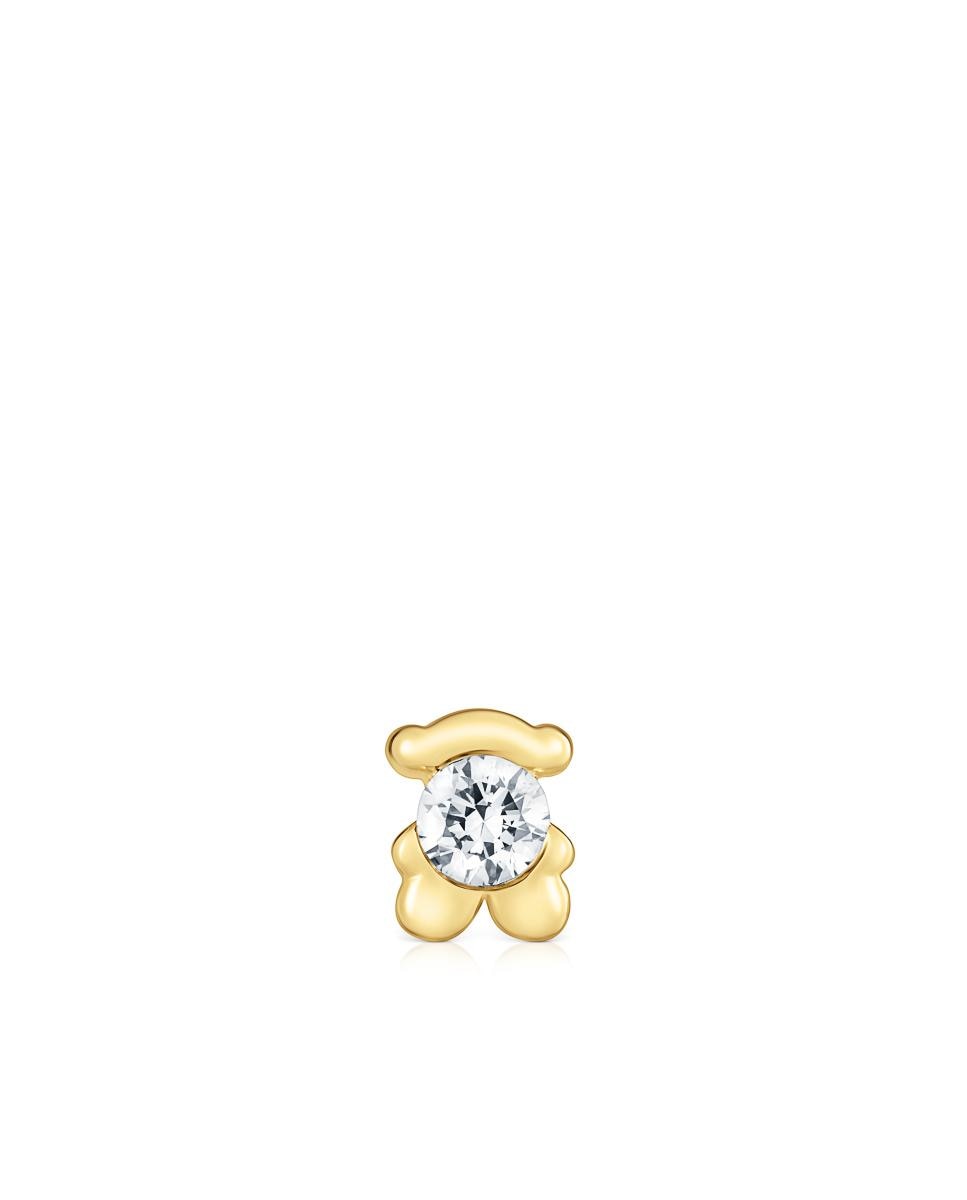 Brincos Lili Urso de Ouro e Diamantes Criados em Laboratório Branco-1
