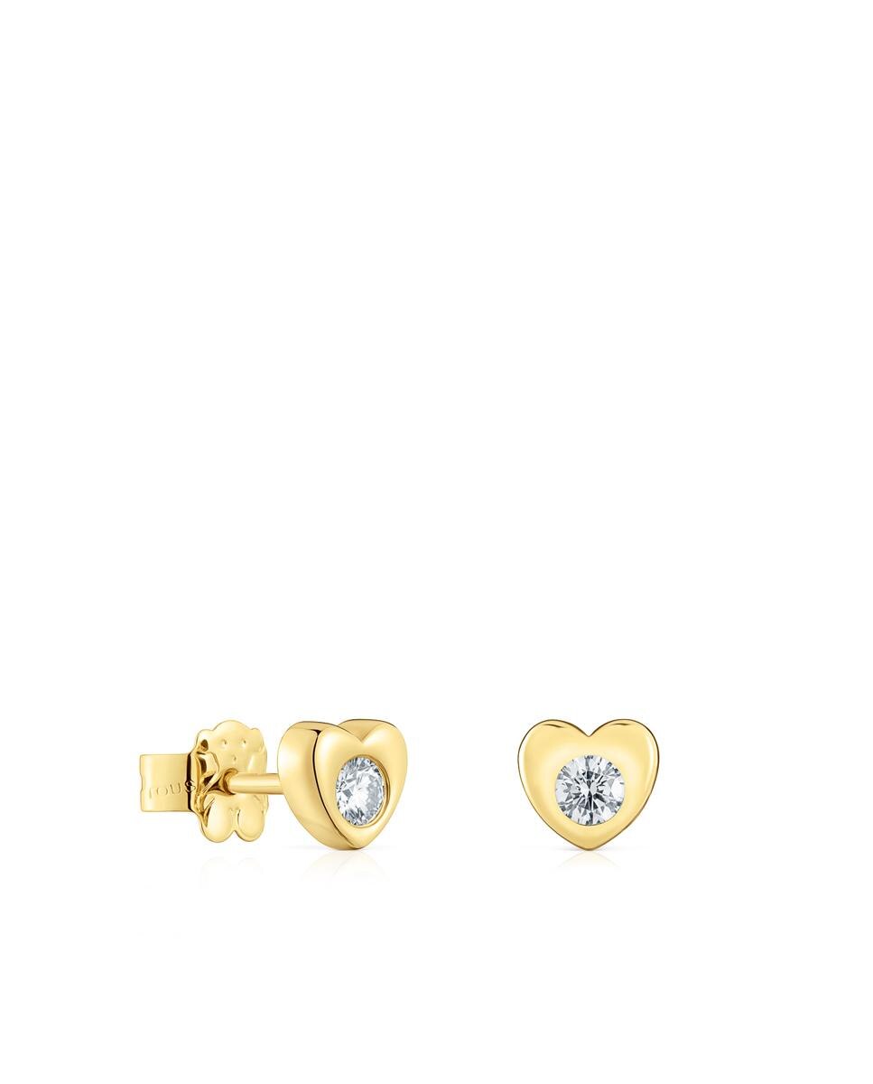 Brincos Lili Coração de Ouro com Diamantes Criados em Laboratório 6 Mm Branco-1