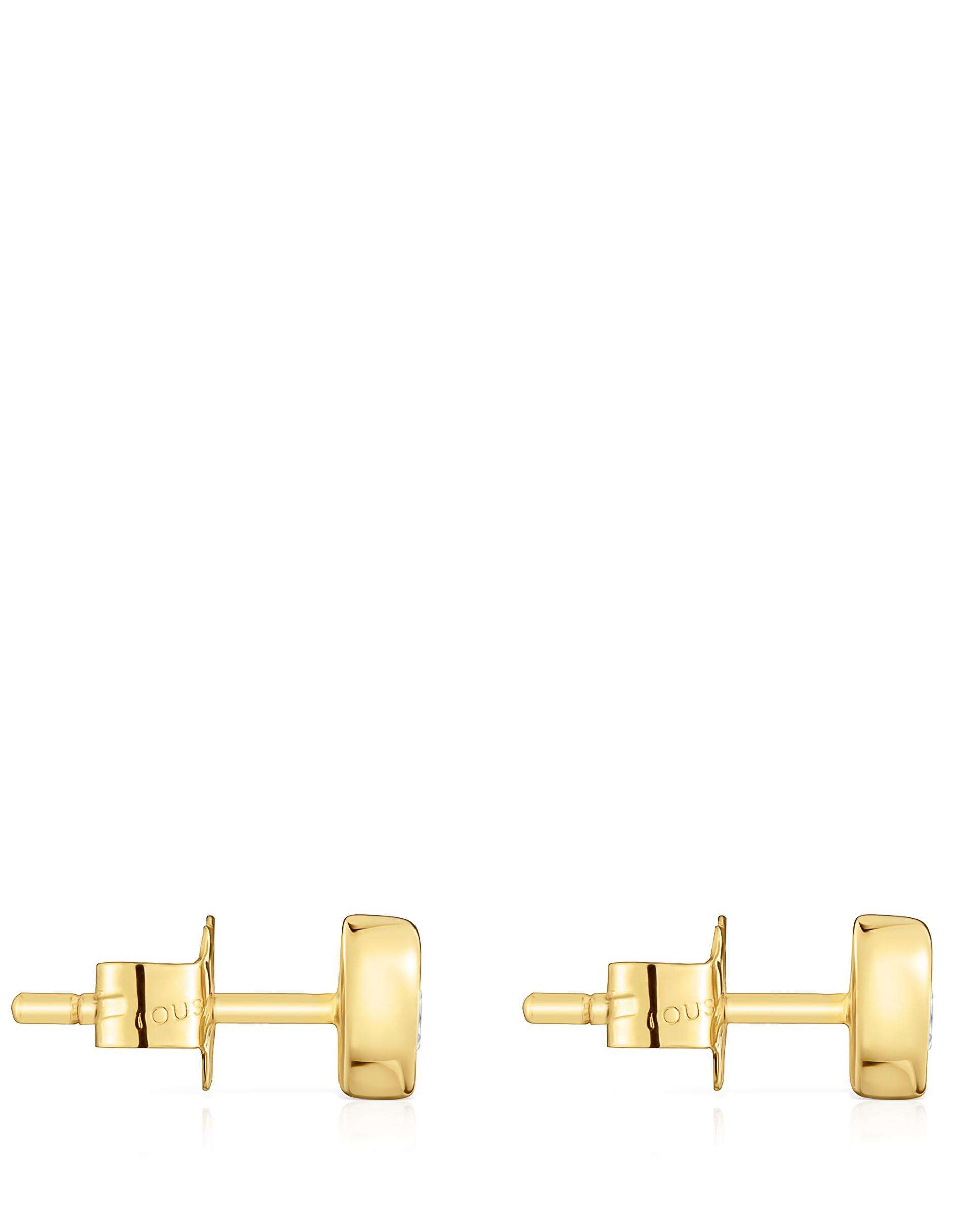 Brincos Lili Coração de Ouro com Diamantes Criados em Laboratório 6 Mm Branco-2