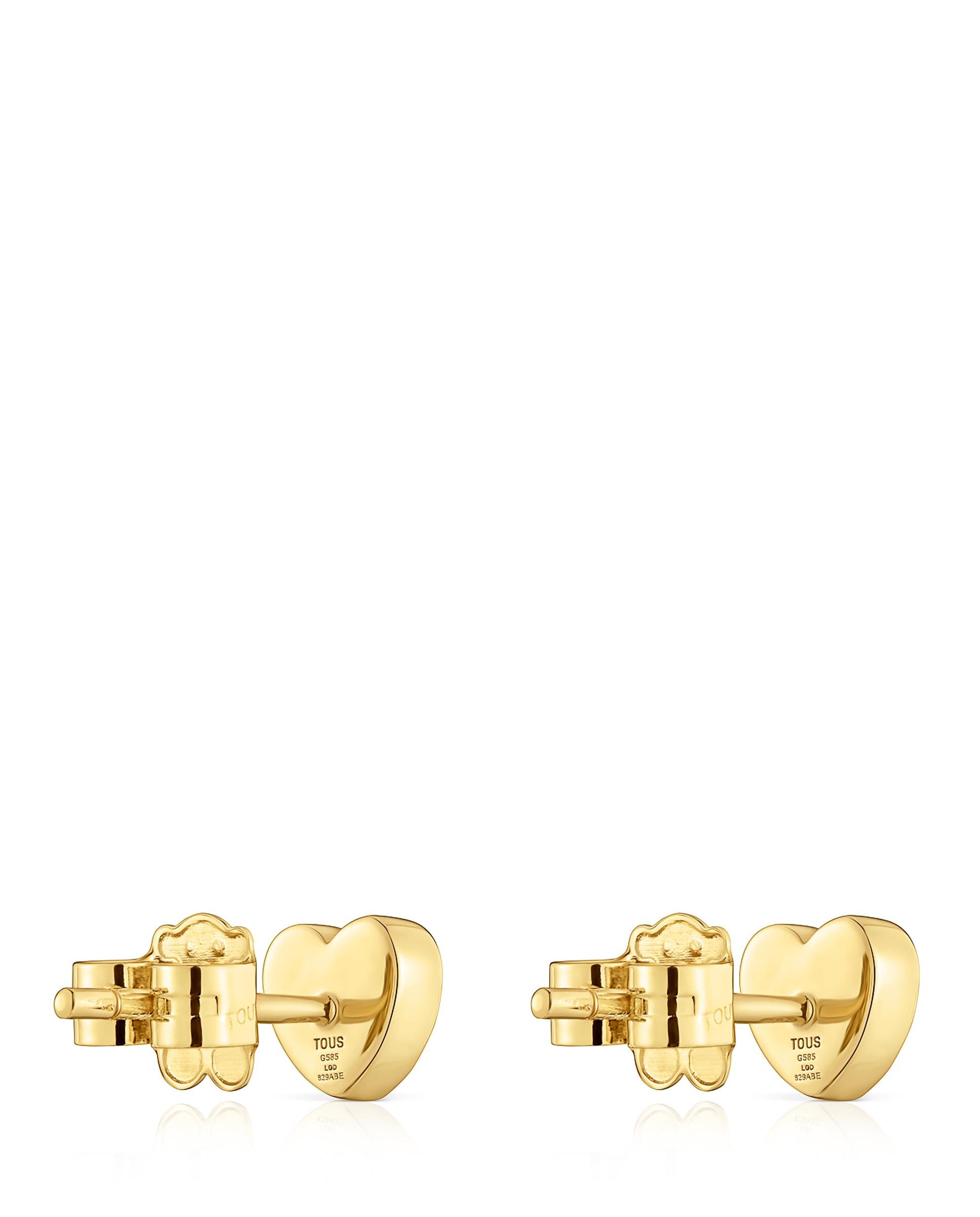 Brincos Lili Coração de Ouro com Diamantes Criados em Laboratório 6 Mm Branco-3