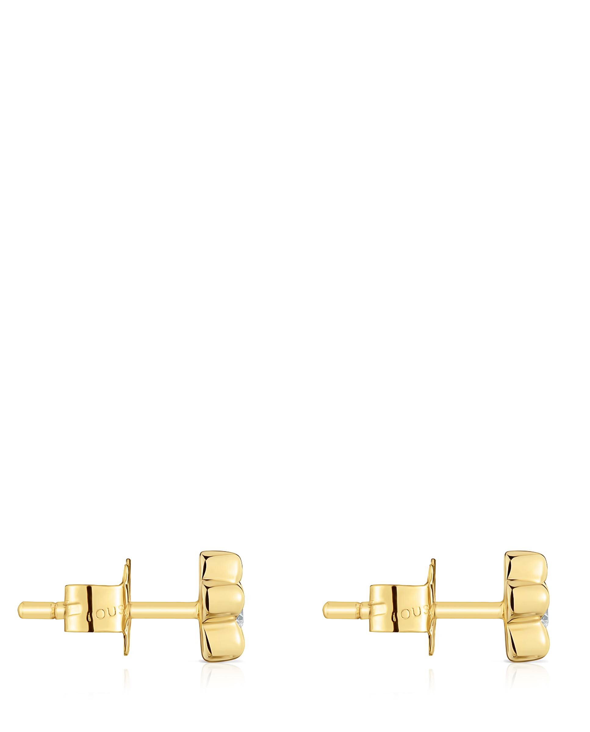 Brincos Lili Flor de Ouro com Diamantes Criados em Laboratório 6 Mm Branco-2