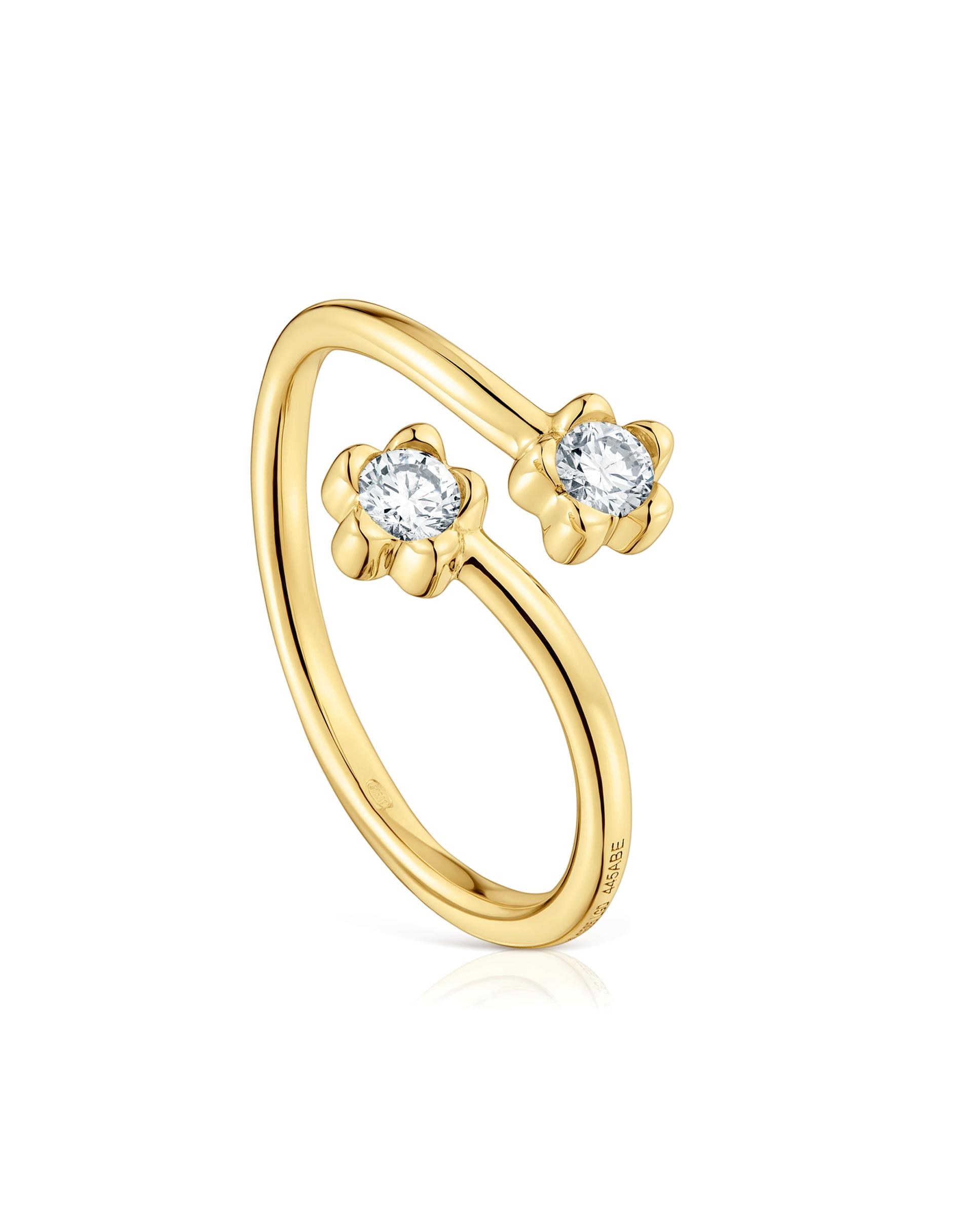 Imagem 0 de Anel com Pedras Lili de Ouro com Diamantes Criados em Laboratório