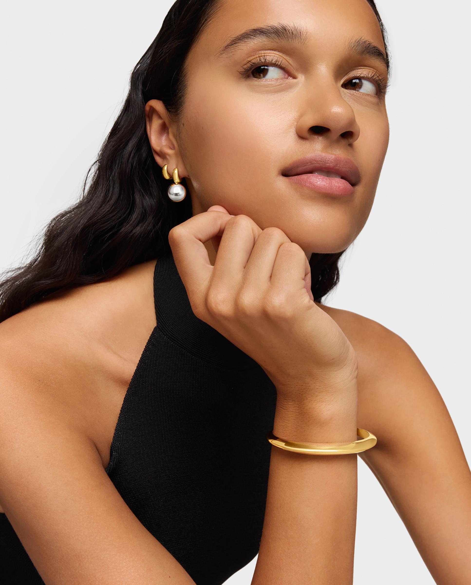 Pulseira Rígida Warm Escrava Banhada a Ouro 18 Kt em Prata Dourado-4