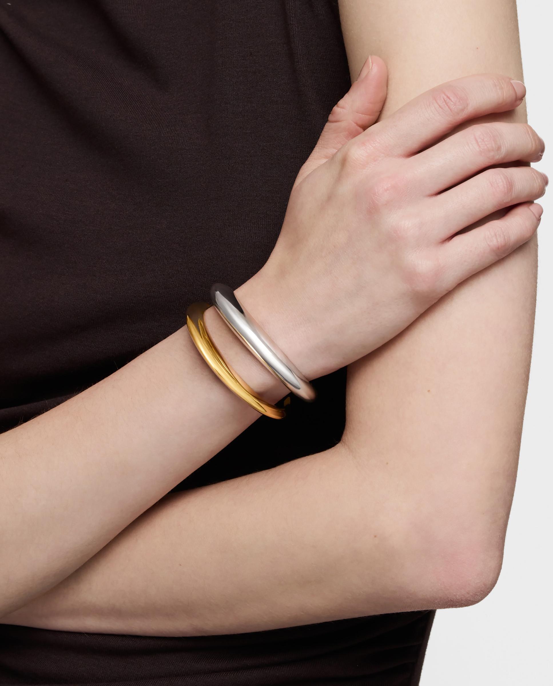 Pulseira Rígida Warm de Prata Prateado-5
