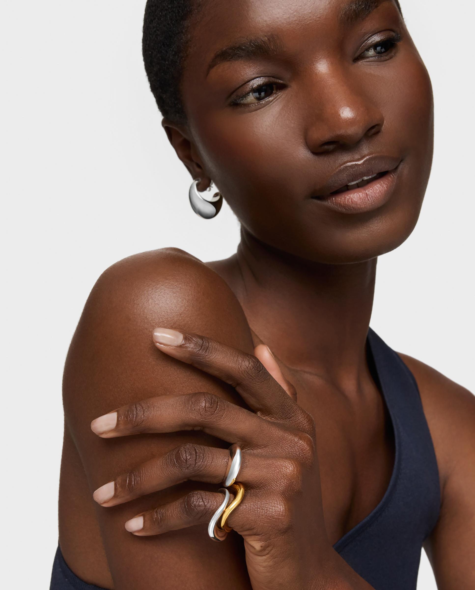 Anel Warm de Prata Prateado-5