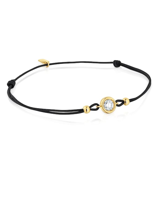 Imagem 0 de Pulseira Line Lgd de Nylon Banhado em Ouro 18 Kt Sobre Prata e Diamante Criado em Laboratório