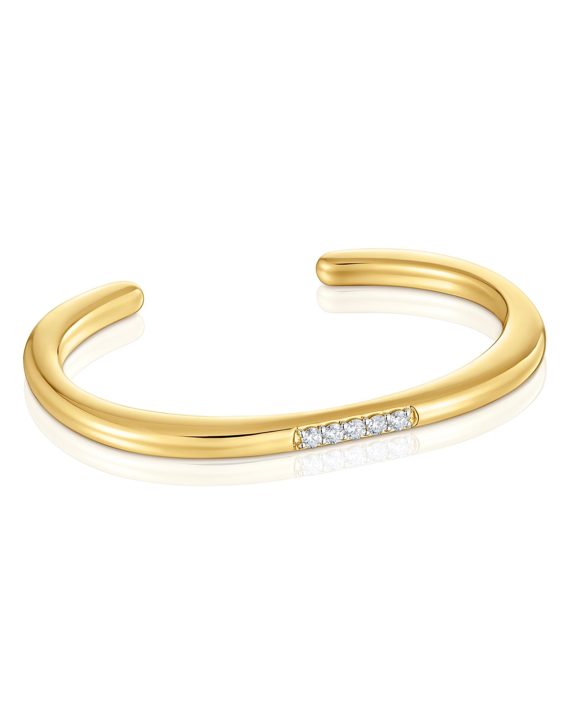 Imagem 0 de Pulseira Esclava Line Banhada em 18 Kt Sobre Prata e Diamantes Criados em Laboratório