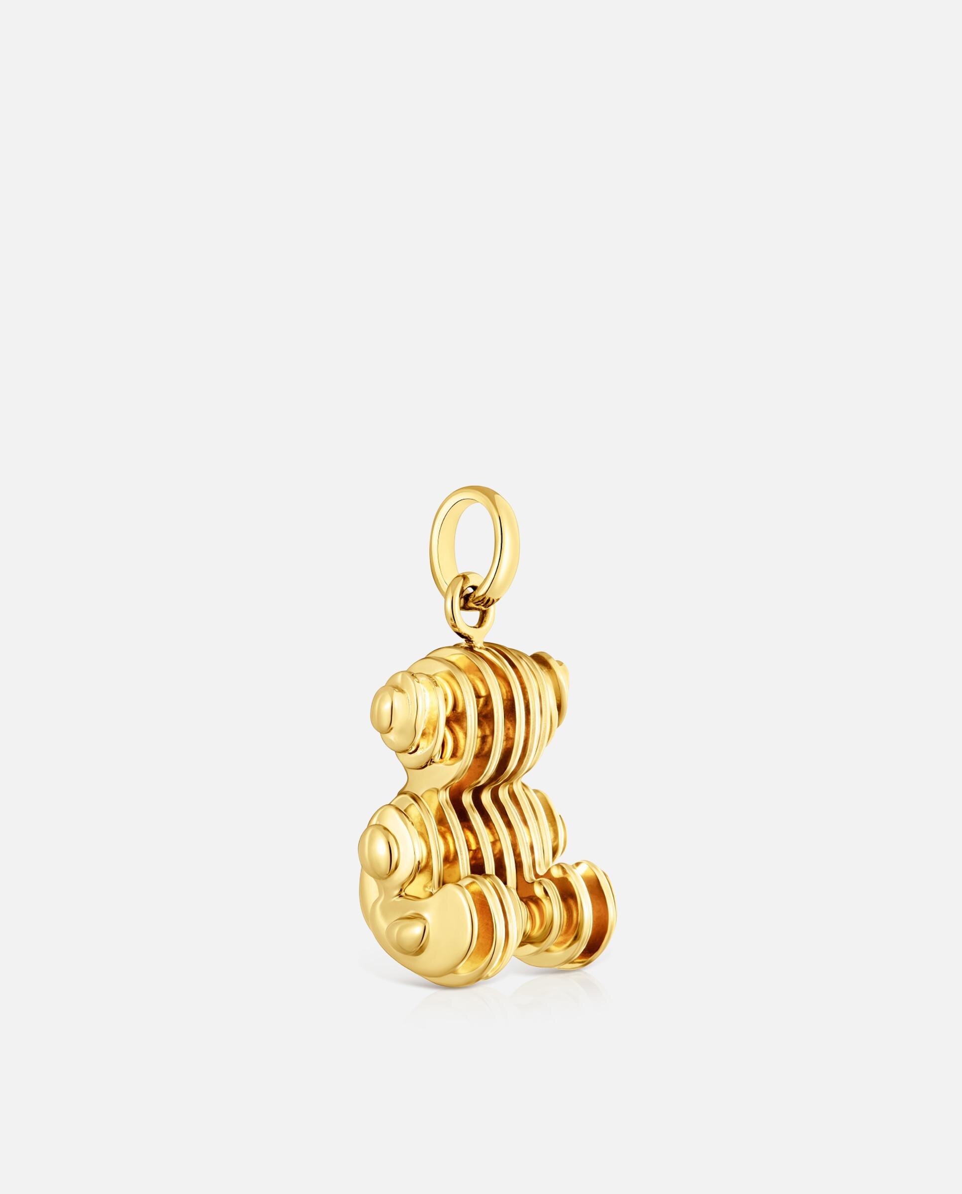 Pendente Bold Bear Urso Banhado em Ouro 18 Kt Sobre Prata Laminada Dourado-2