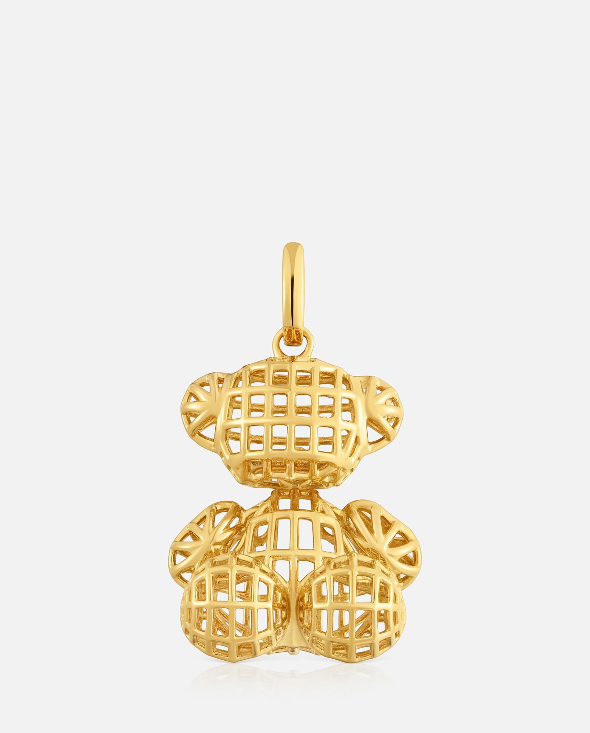 Pendente Bold Bear Urso Perfurado com Banho de Ouro 18 Kt Sobre Prata Dourado-1