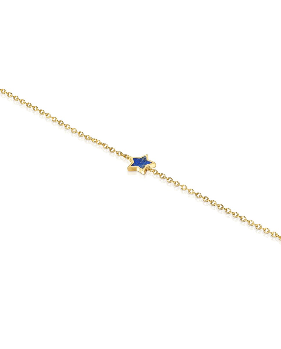Pulseira Xxs com Corrente de Ouro 14 Kt e Lápis-lazúli Azul-3