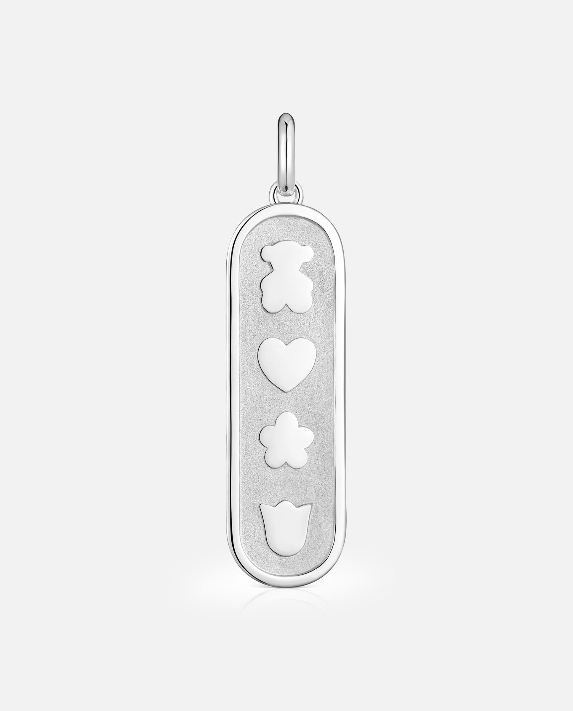 Pendente Medallions de Prata e Motivos Prateado-1