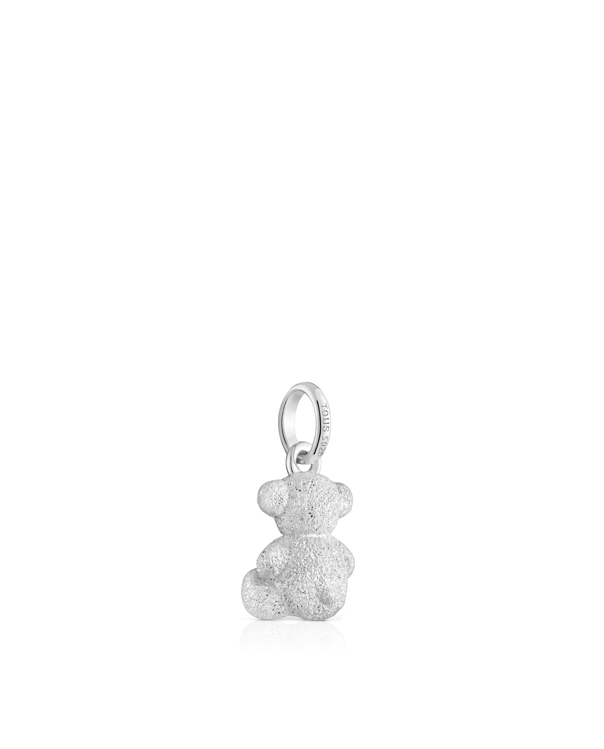 Pendente Bold Bear Urso de Prata Diamantada Prateado-3