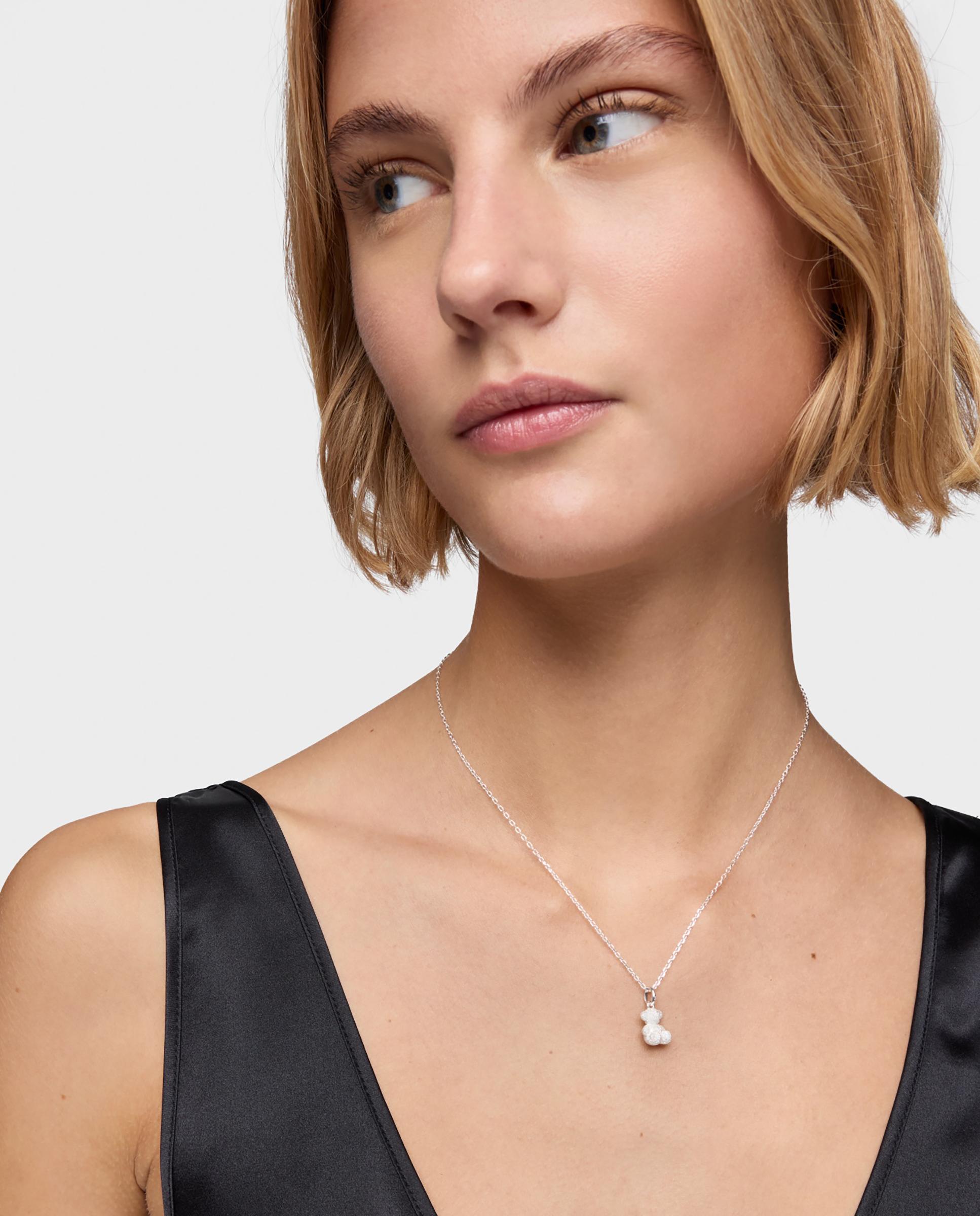 Pendente Bold Bear Urso de Prata Diamantada Prateado-4