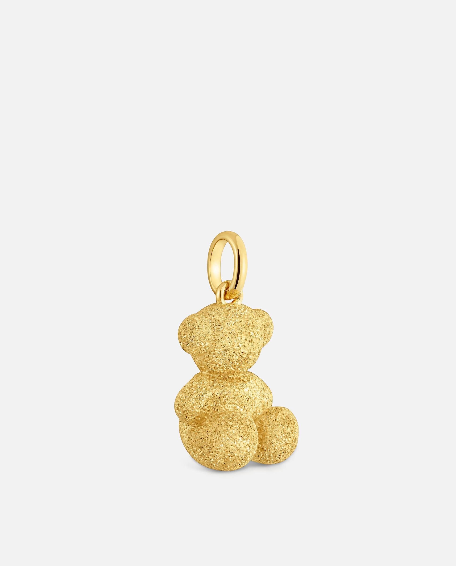 Pendente com Banho de Ouro 18 Kt Sobre Prata Diamantada Bold Bear Urso Médio Dourado-2
