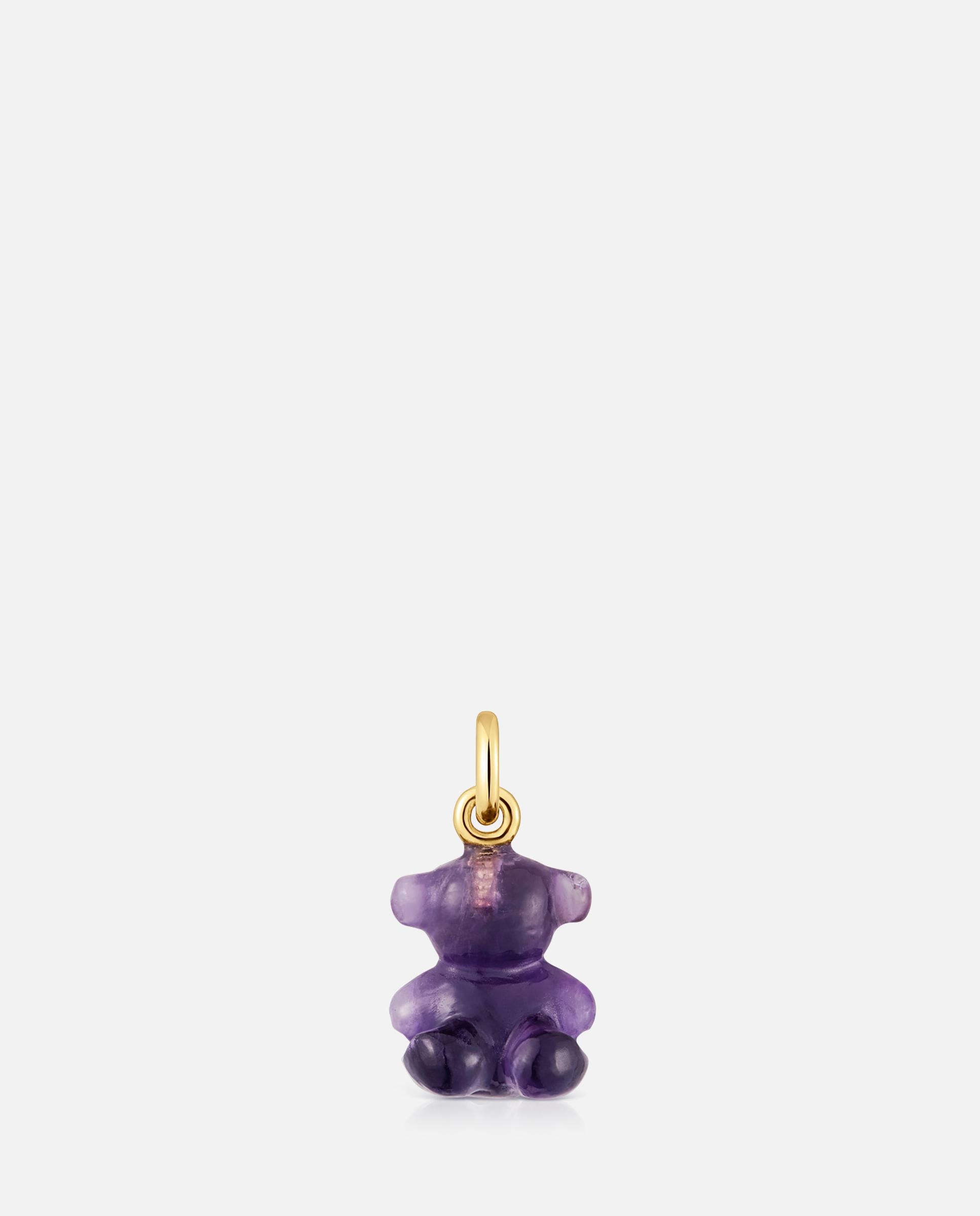 Pendente Bold Bear Urso Pequeno com Ametista e Ouro 14 Kt Roxo-1