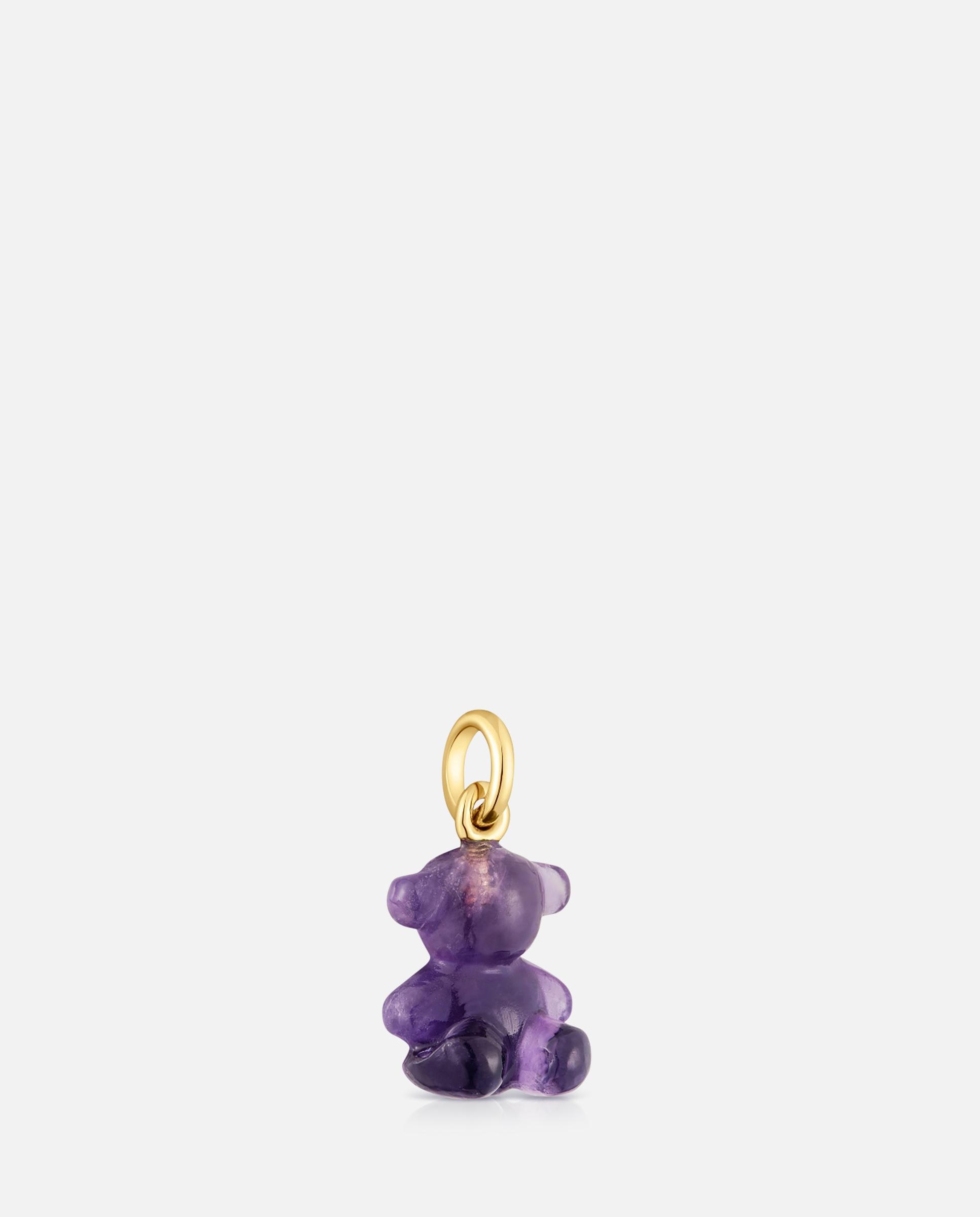 Pendente Bold Bear Urso Pequeno com Ametista e Ouro 14 Kt Roxo-2