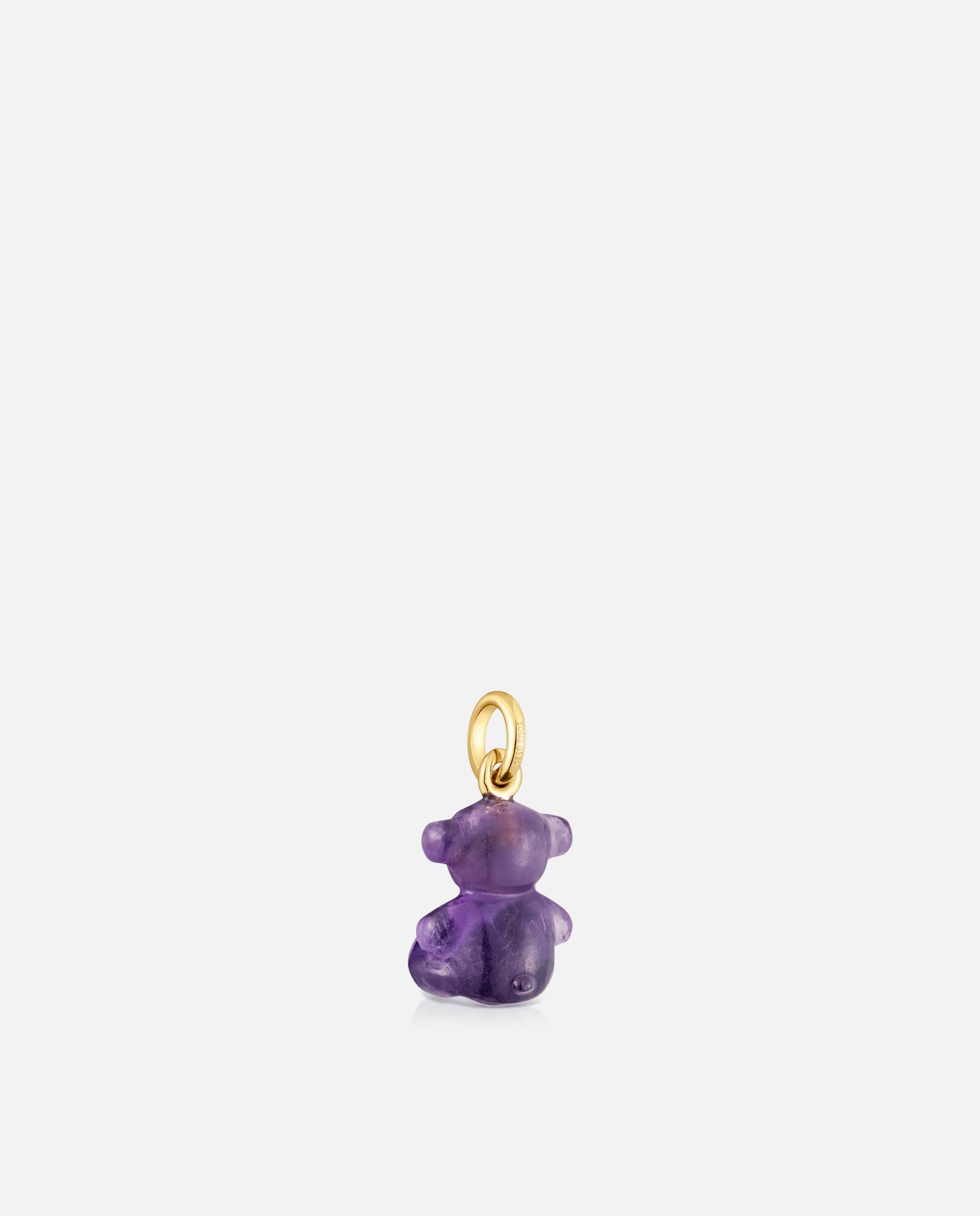 Pendente Bold Bear Urso Pequeno com Ametista e Ouro 14 Kt Roxo-3