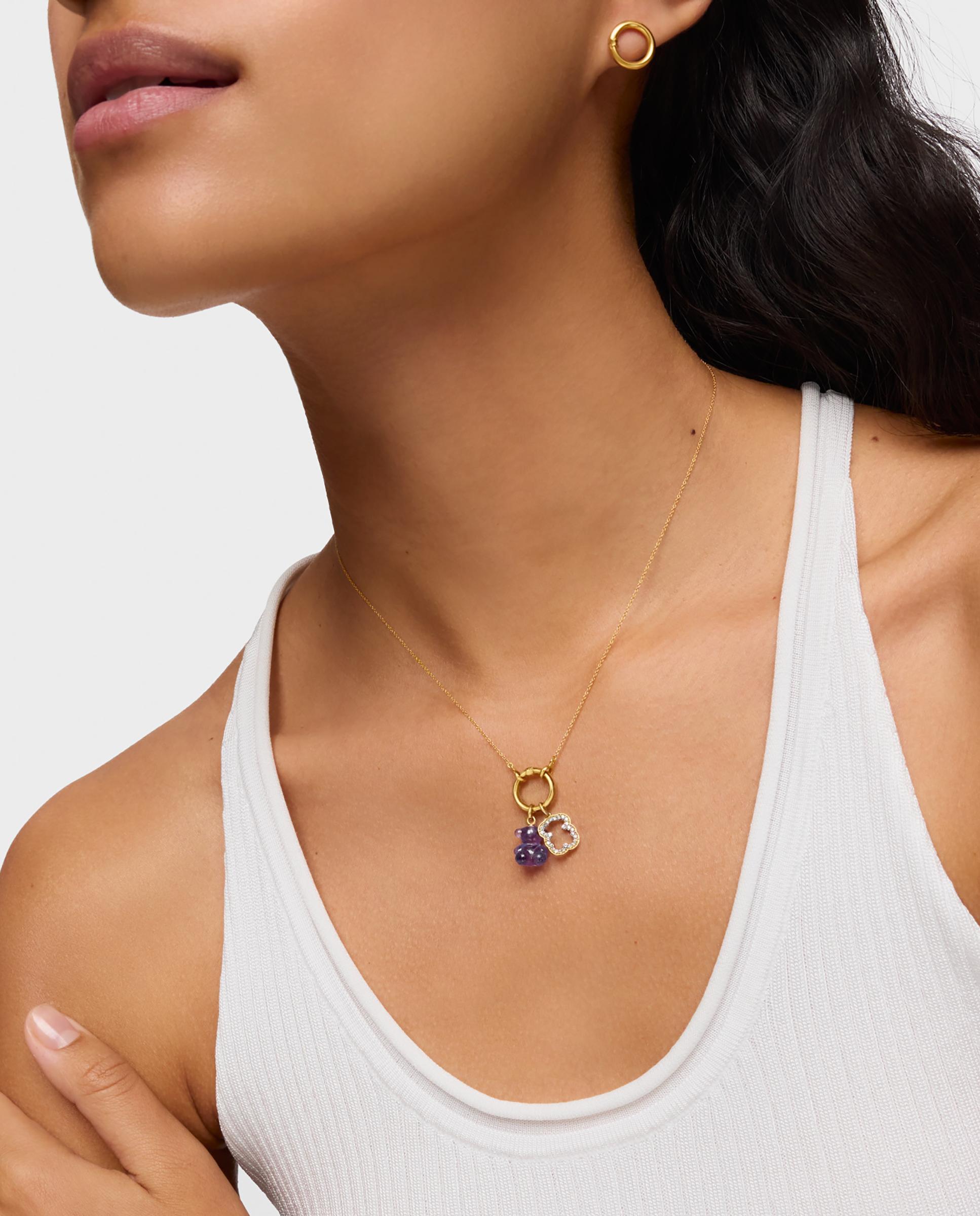 Pendente Bold Bear Urso Pequeno com Ametista e Ouro 14 Kt Roxo-6