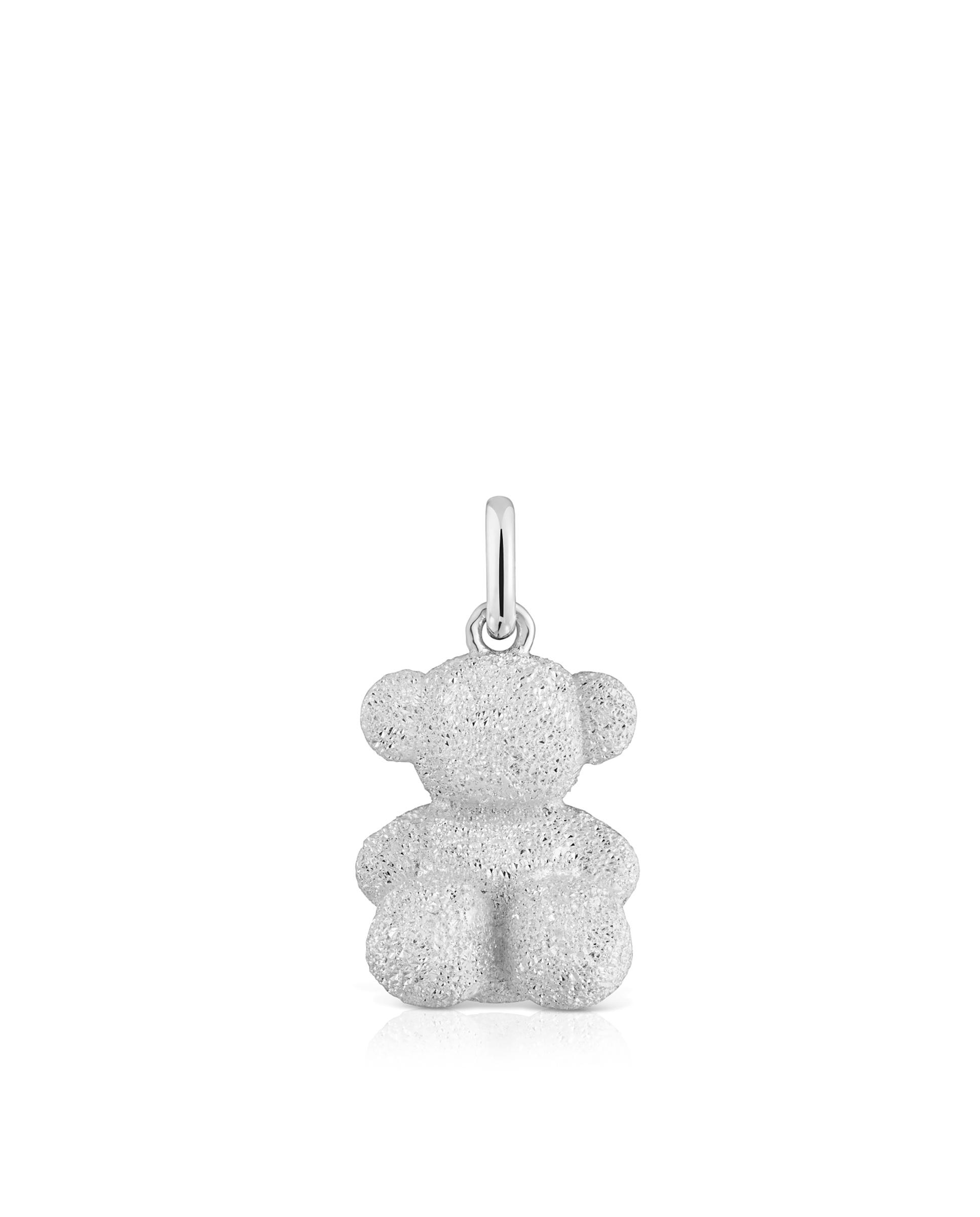 Pendente Bold Bear Urso Médio de Prata Diamantada Prateado-1