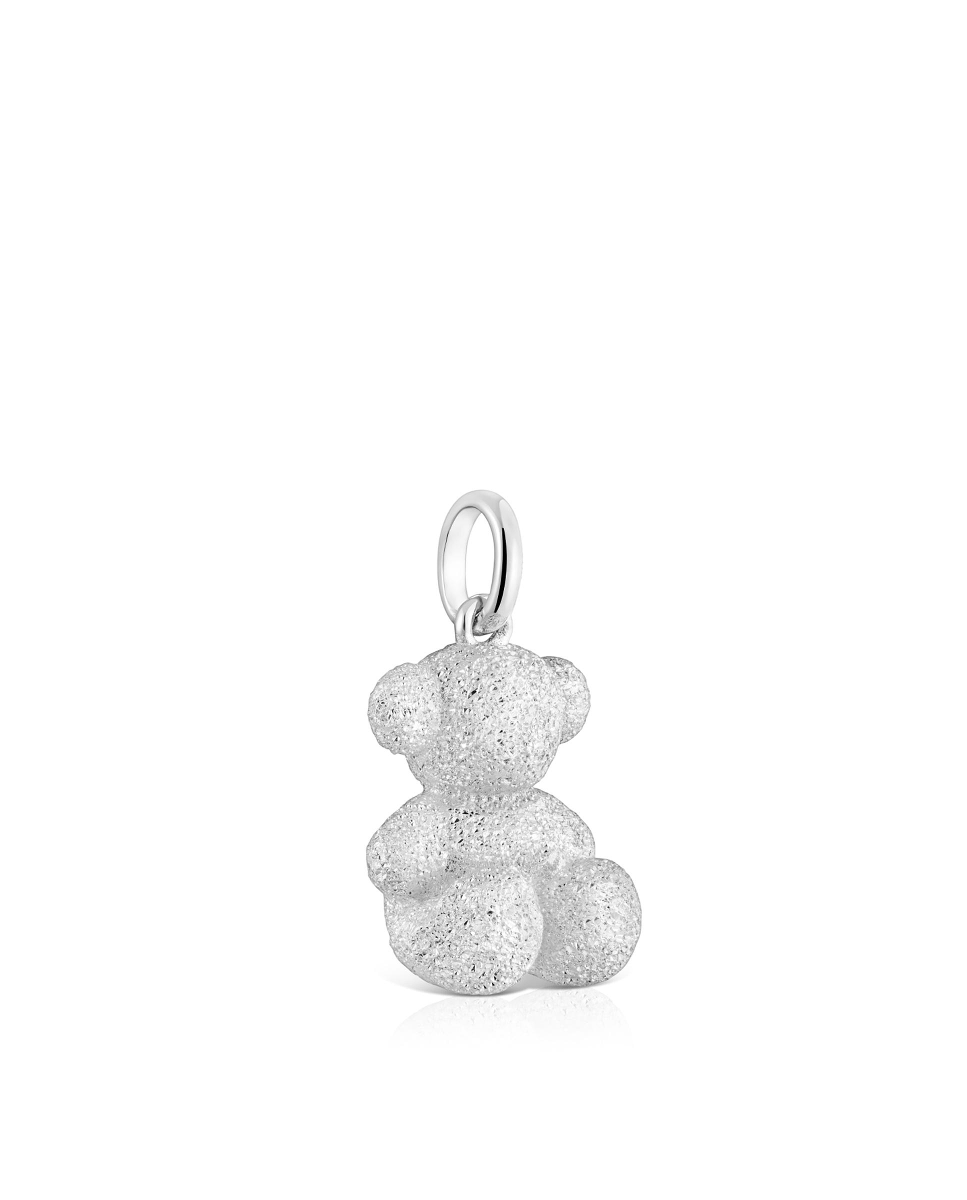 Pendente Bold Bear Urso Médio de Prata Diamantada Prateado-2