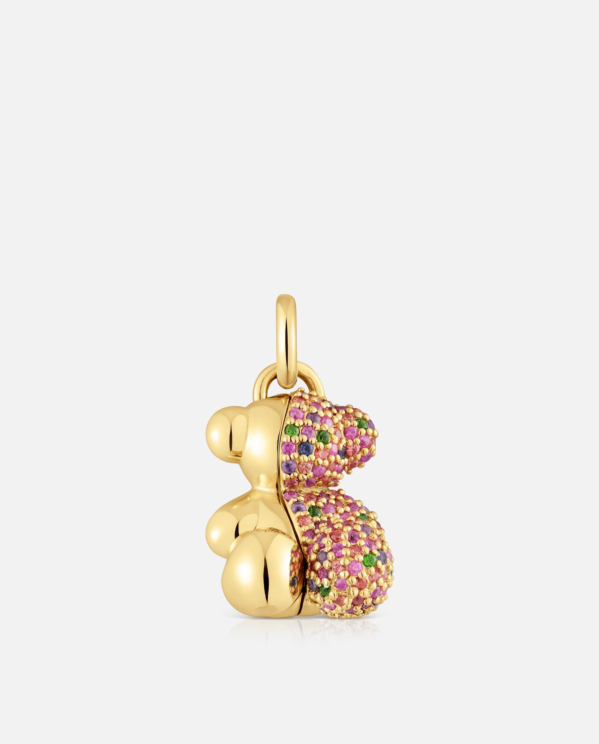 Pendente My Other Half com Banho de Ouro 18 Kt Sobre Prata e Gemas Multicolor-1