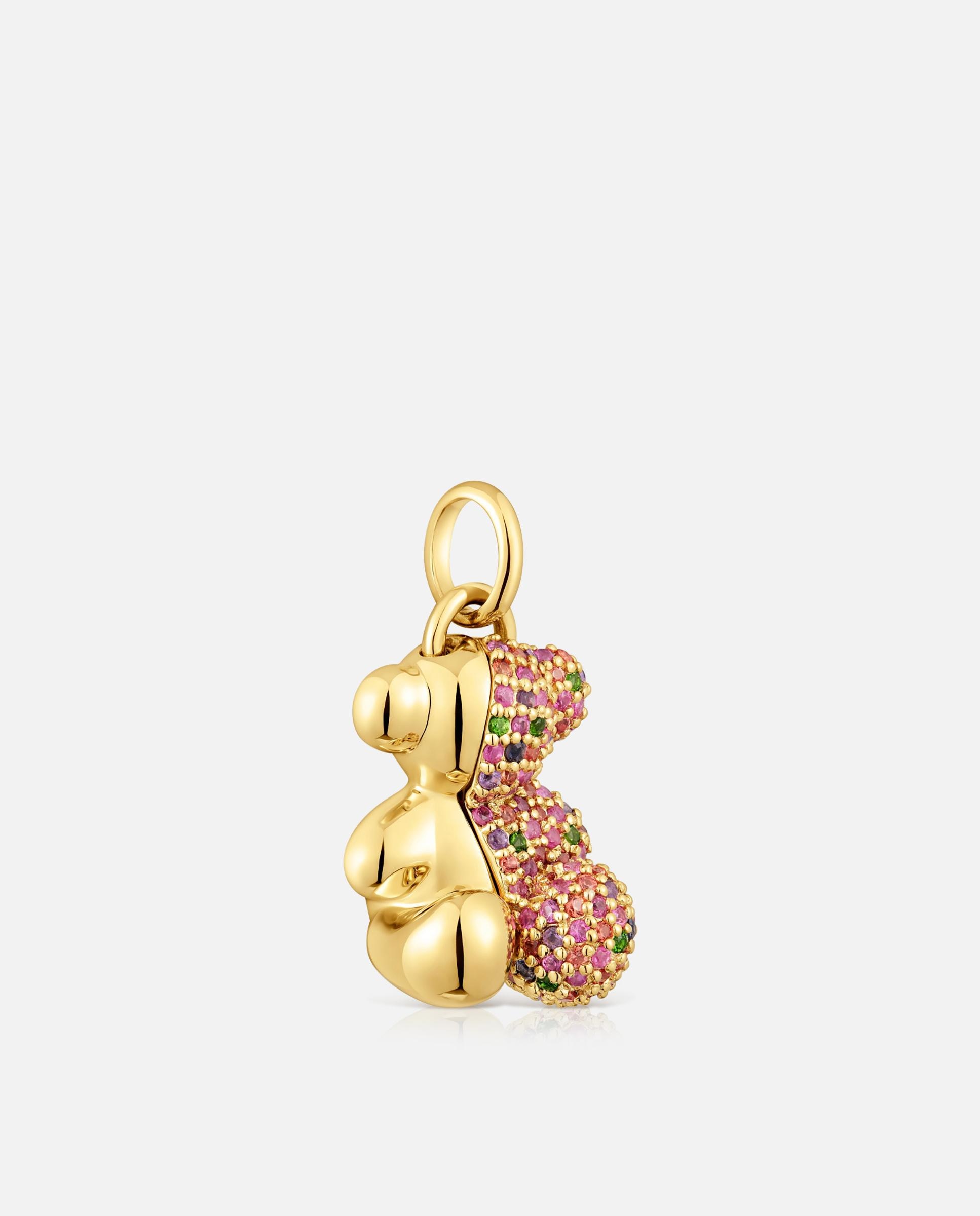 Pendente My Other Half com Banho de Ouro 18 Kt Sobre Prata e Gemas Multicolor-2