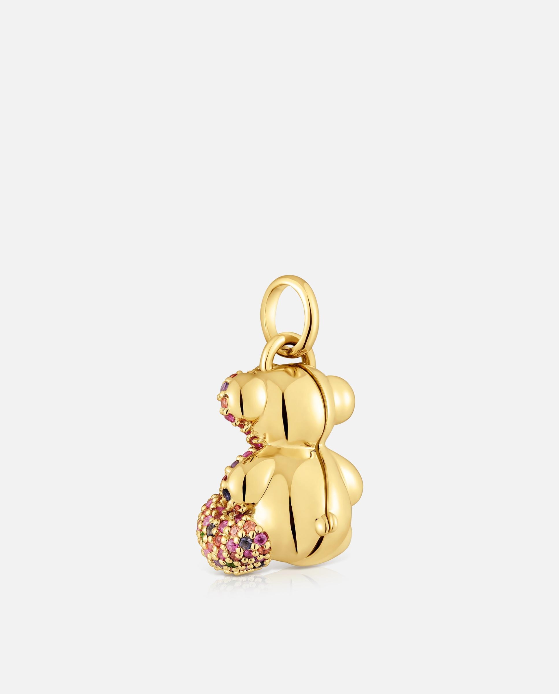Pendente My Other Half com Banho de Ouro 18 Kt Sobre Prata e Gemas Multicolor-3