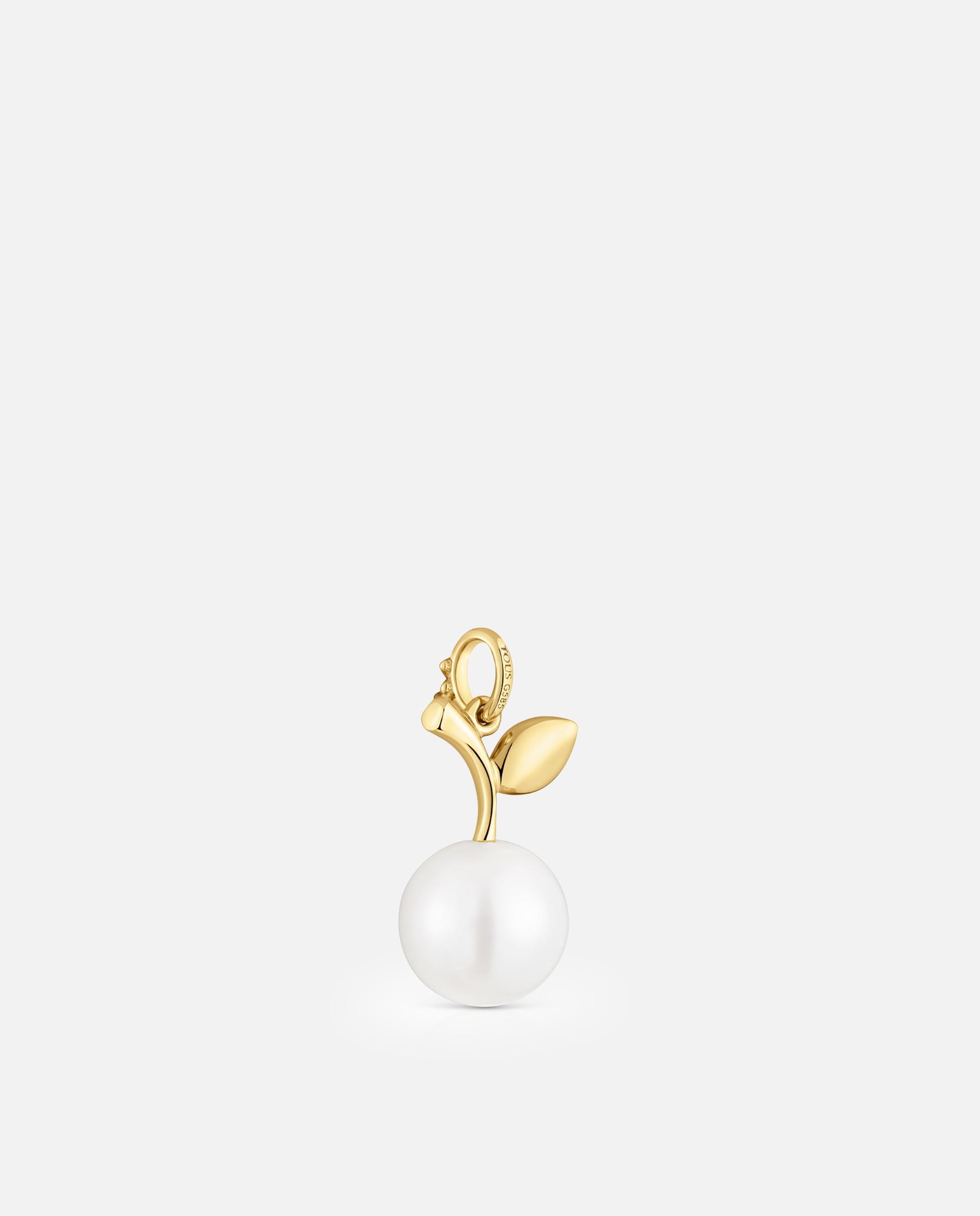 Pendentes Medallions de Ouro 14 Kt e Pérola Branco-3