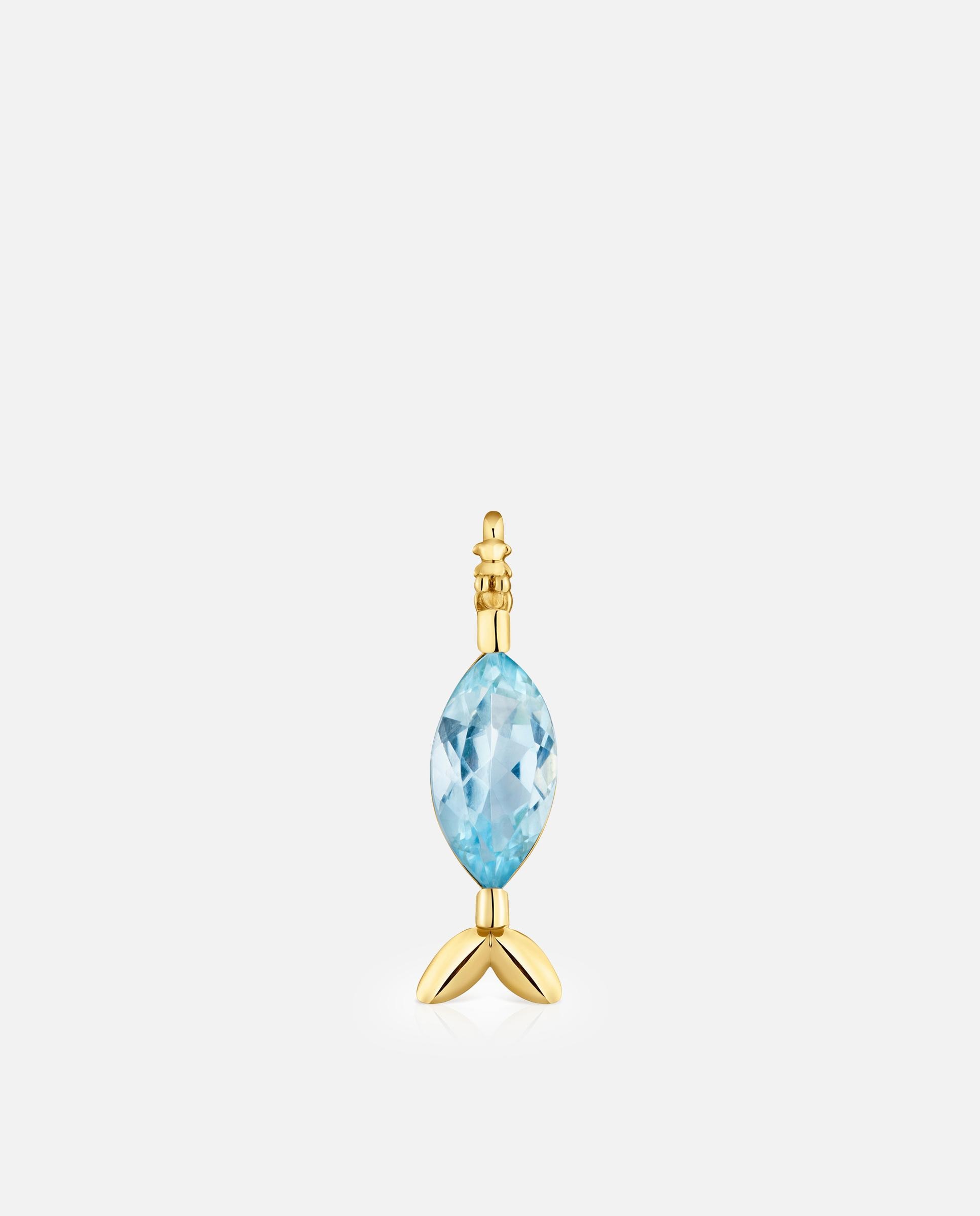 Pendentes Medallions de Ouro 14 Kt e Topázio Azul-claro-1