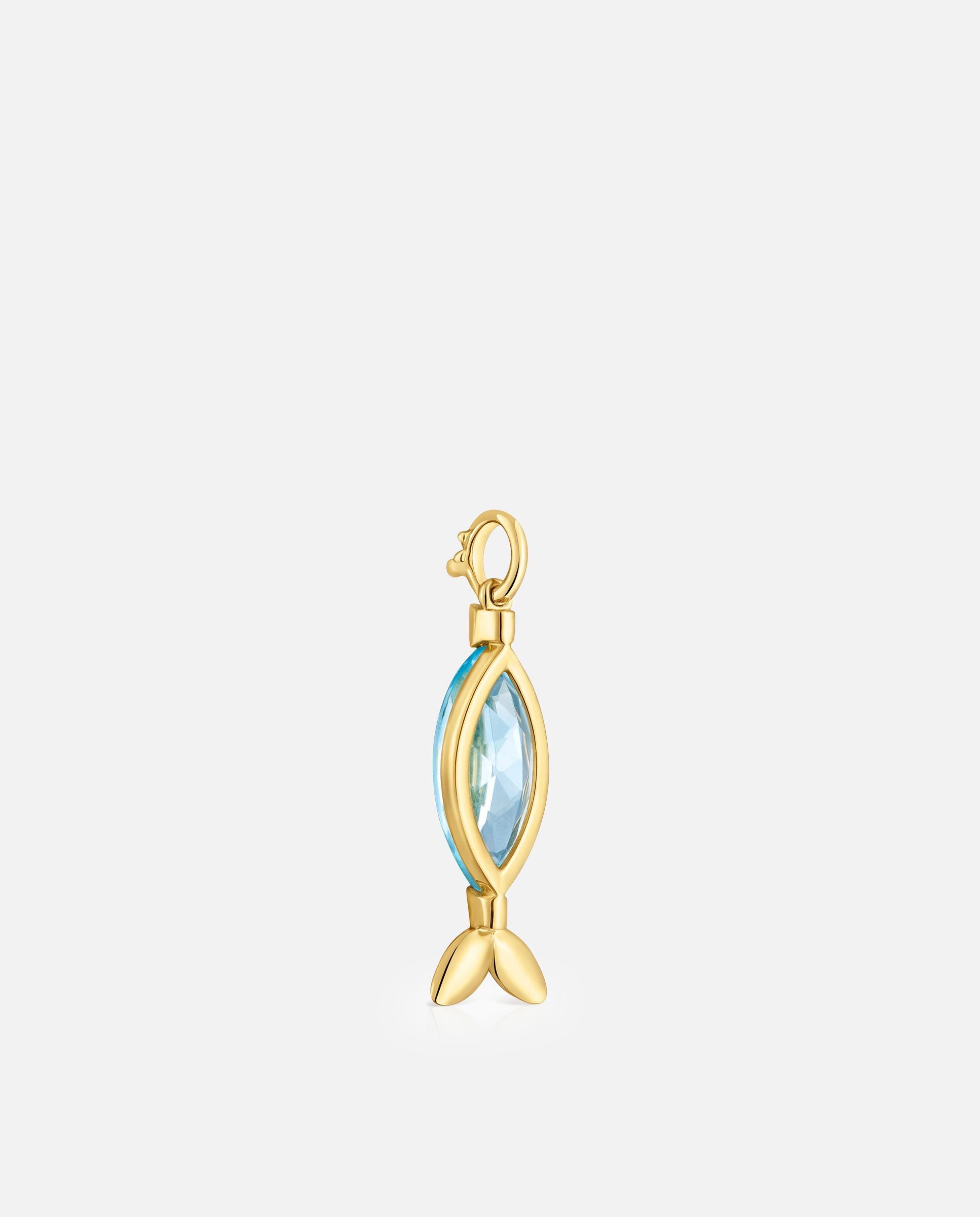 Pendentes Medallions de Ouro 14 Kt e Topázio Azul-claro-3