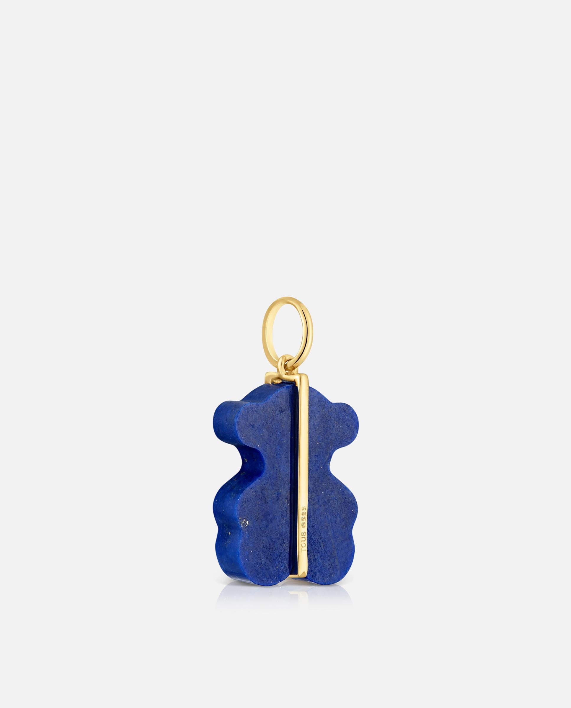 Pendentes Sweet Dolls Urso com Diamantes, Lápis-lazúli e Ouro 14 Kt Azul-3