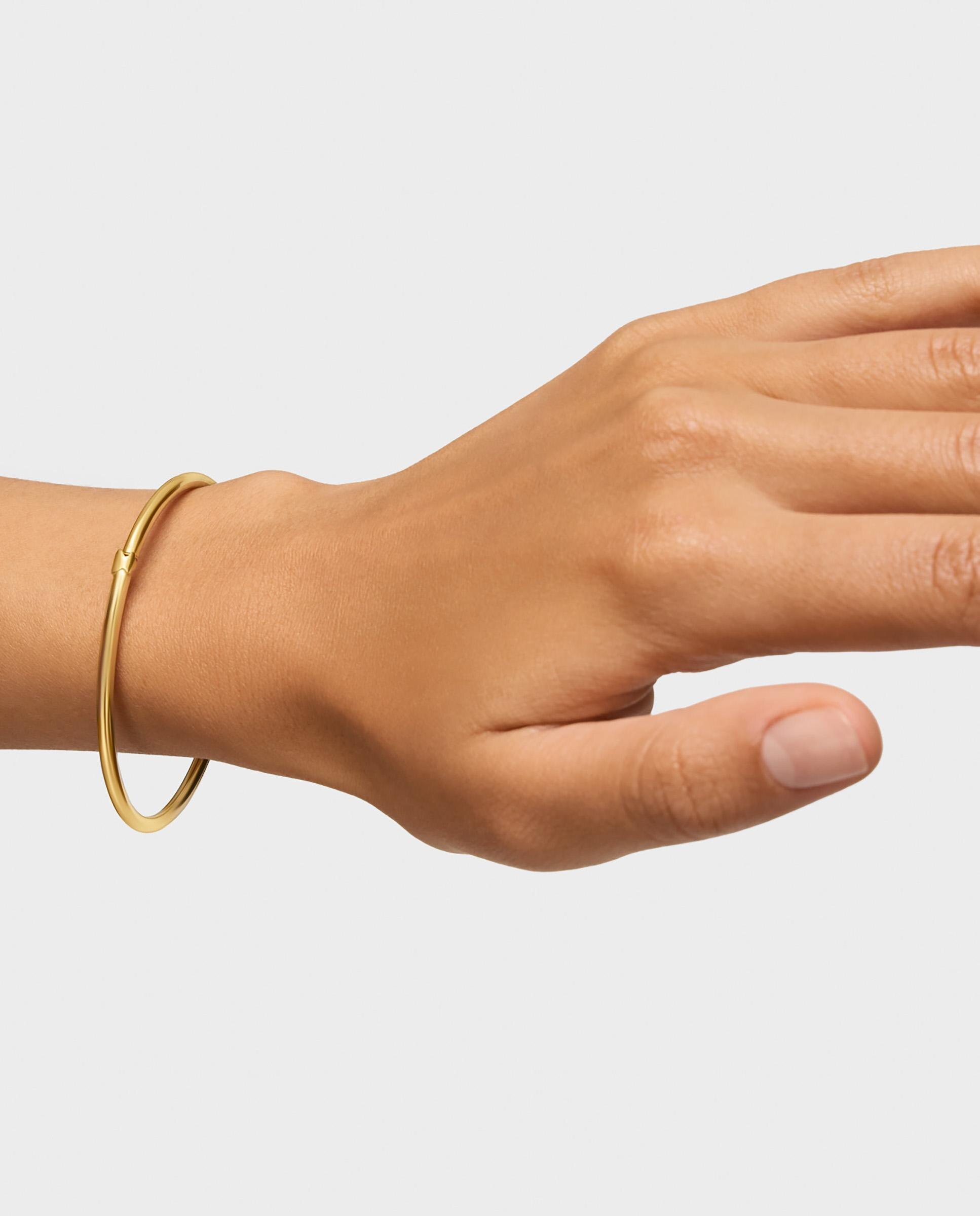Pulseira Rígida Hold Banhada a Ouro 18 Kt Sobre Prata Dourado-6