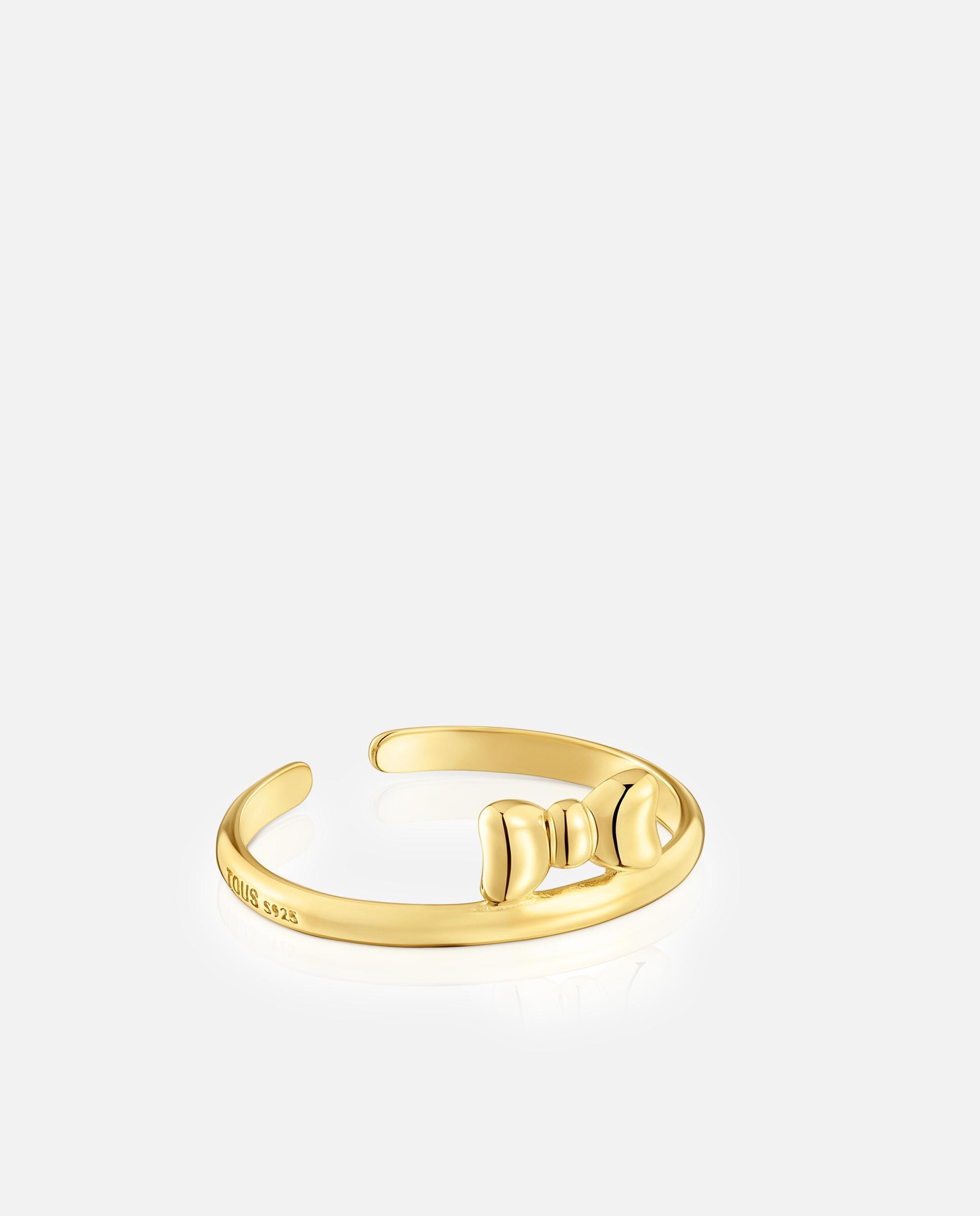 Imagem 0 de Anel Banhado a Ouro 18 Kt Sobre Prata Ribbon com Motivo Laço