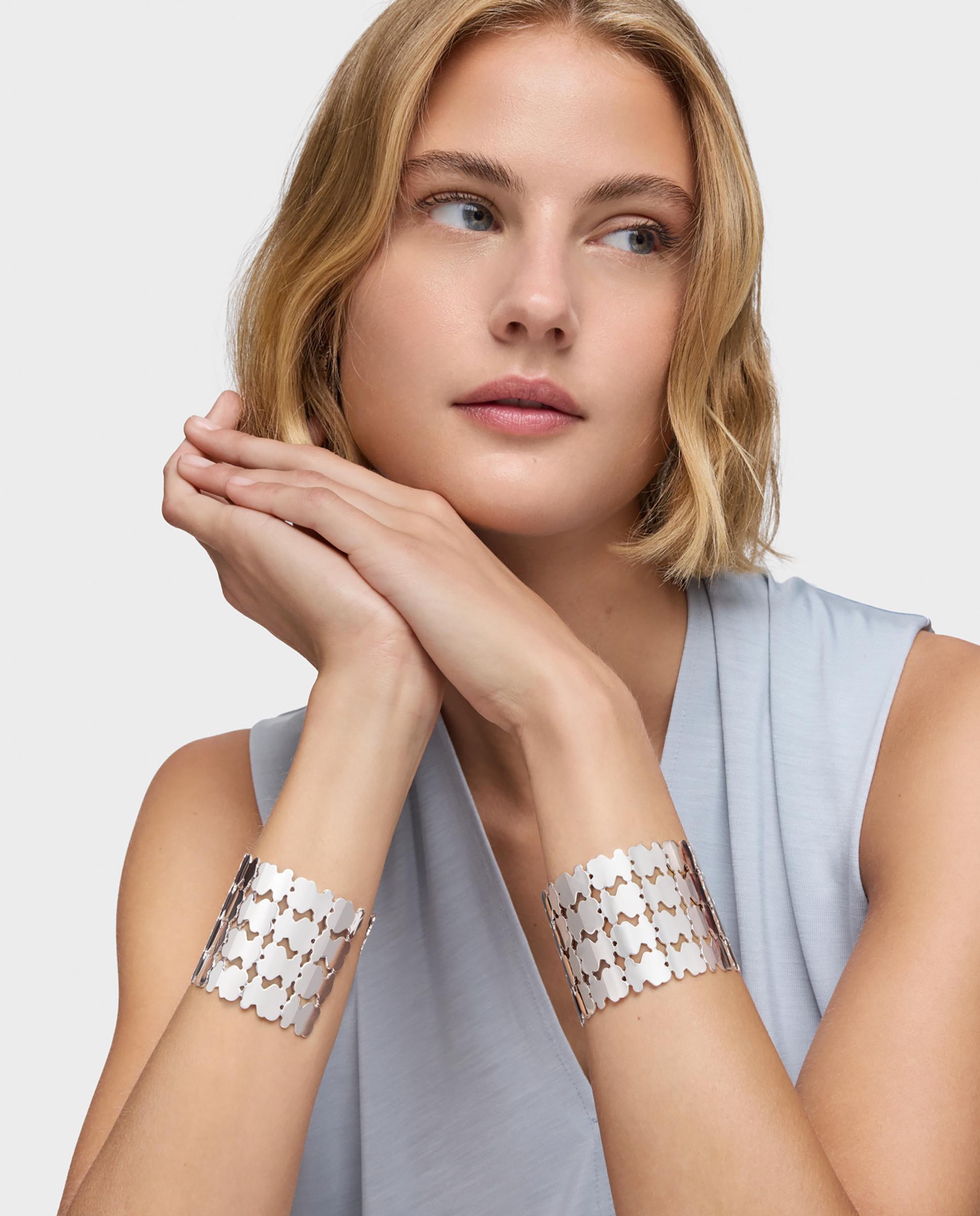 Bracelete Sweet 40s Escrava de Prata Prateado-5