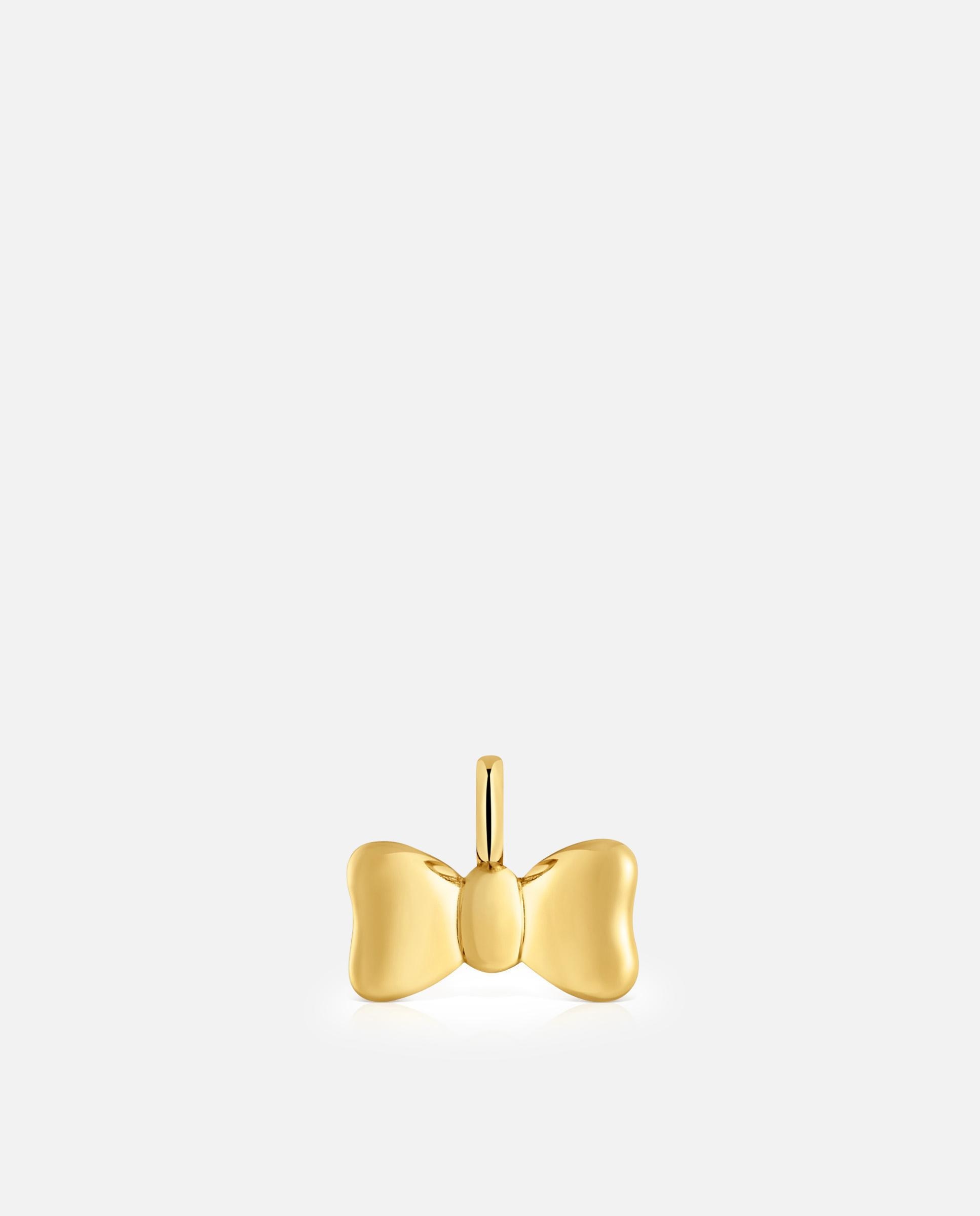 Pendentes Ribbon Laço com Argola Banhado a Ouro 18 Kt Sobre Prata 15 Mm Dourado-1