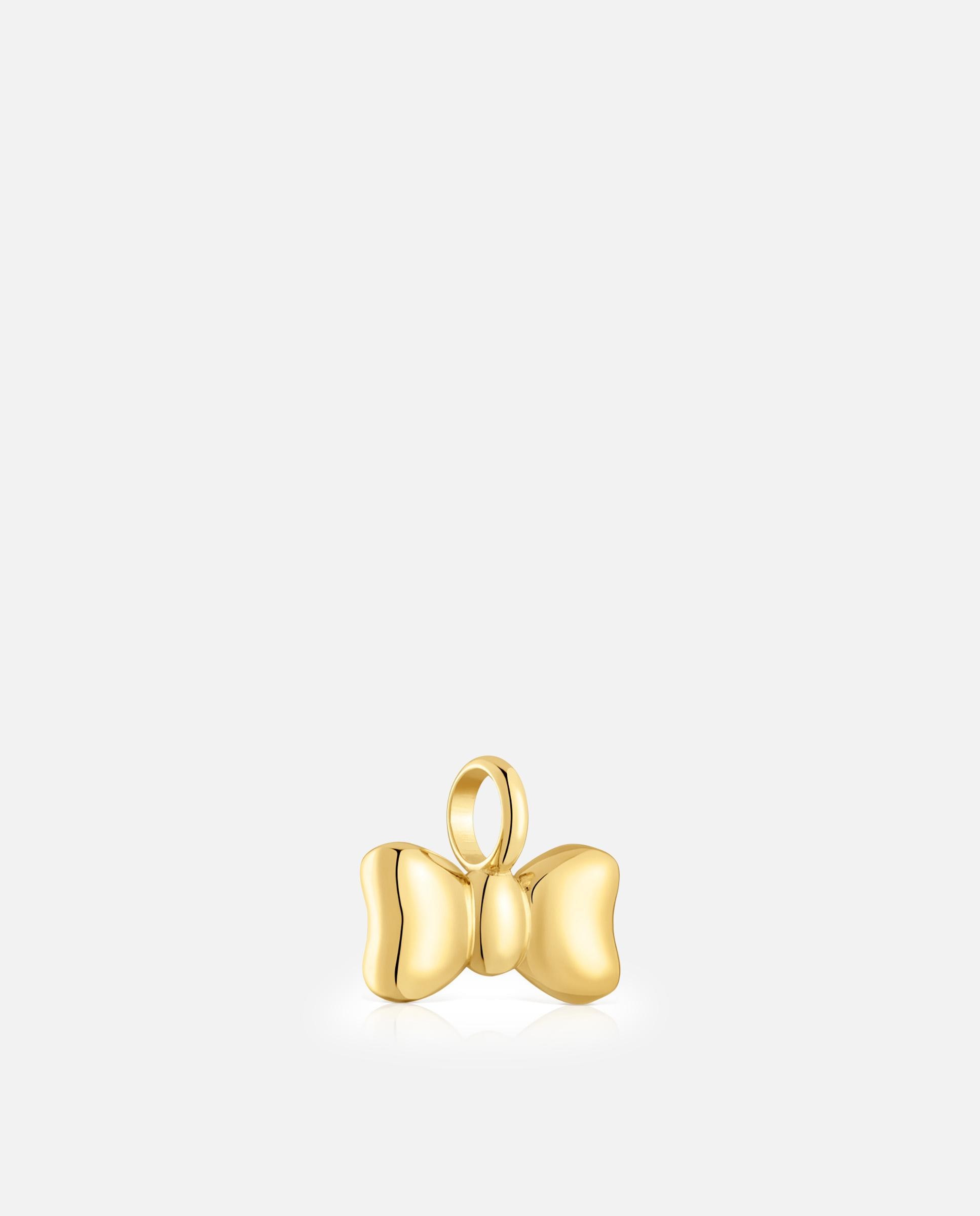 Pendentes Ribbon Laço com Argola Banhado a Ouro 18 Kt Sobre Prata 15 Mm Dourado-2