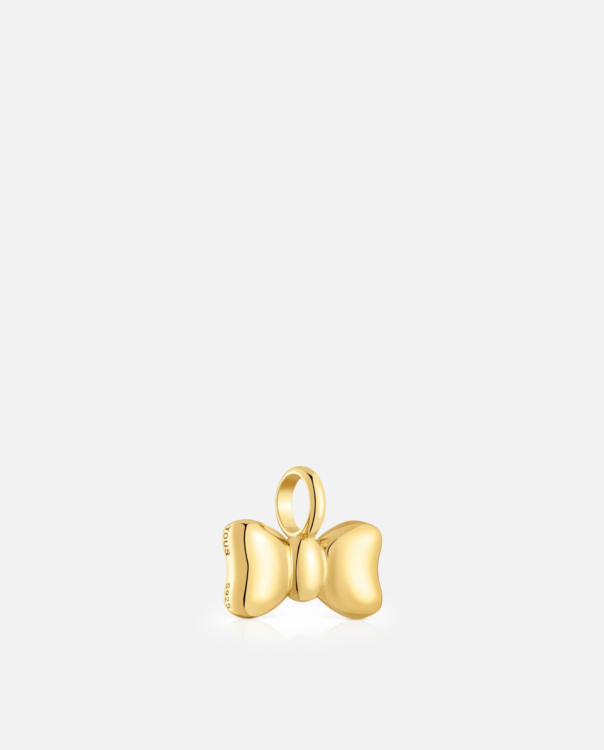 Pendentes Ribbon Laço com Argola Banhado a Ouro 18 Kt Sobre Prata 15 Mm Dourado-3