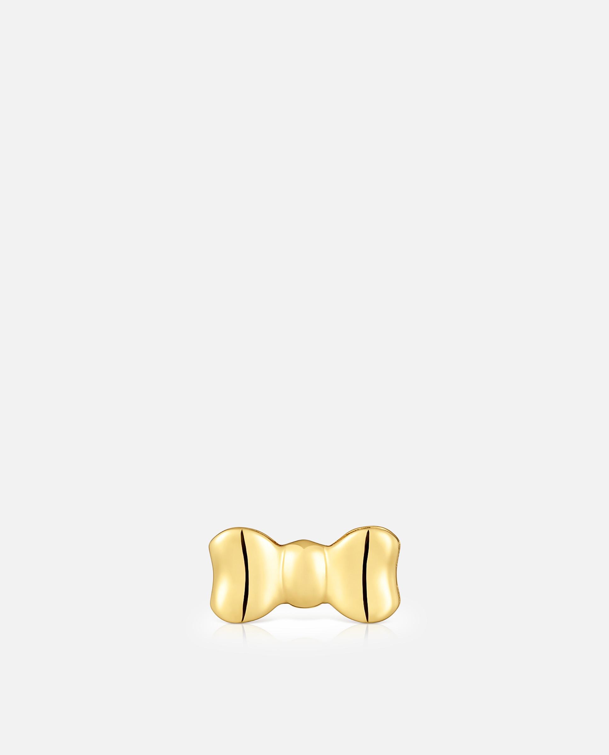 Pendente Ribbon Laço Banhado em Ouro 18 Kt Sobre Prata 15 Mm Dourado-1