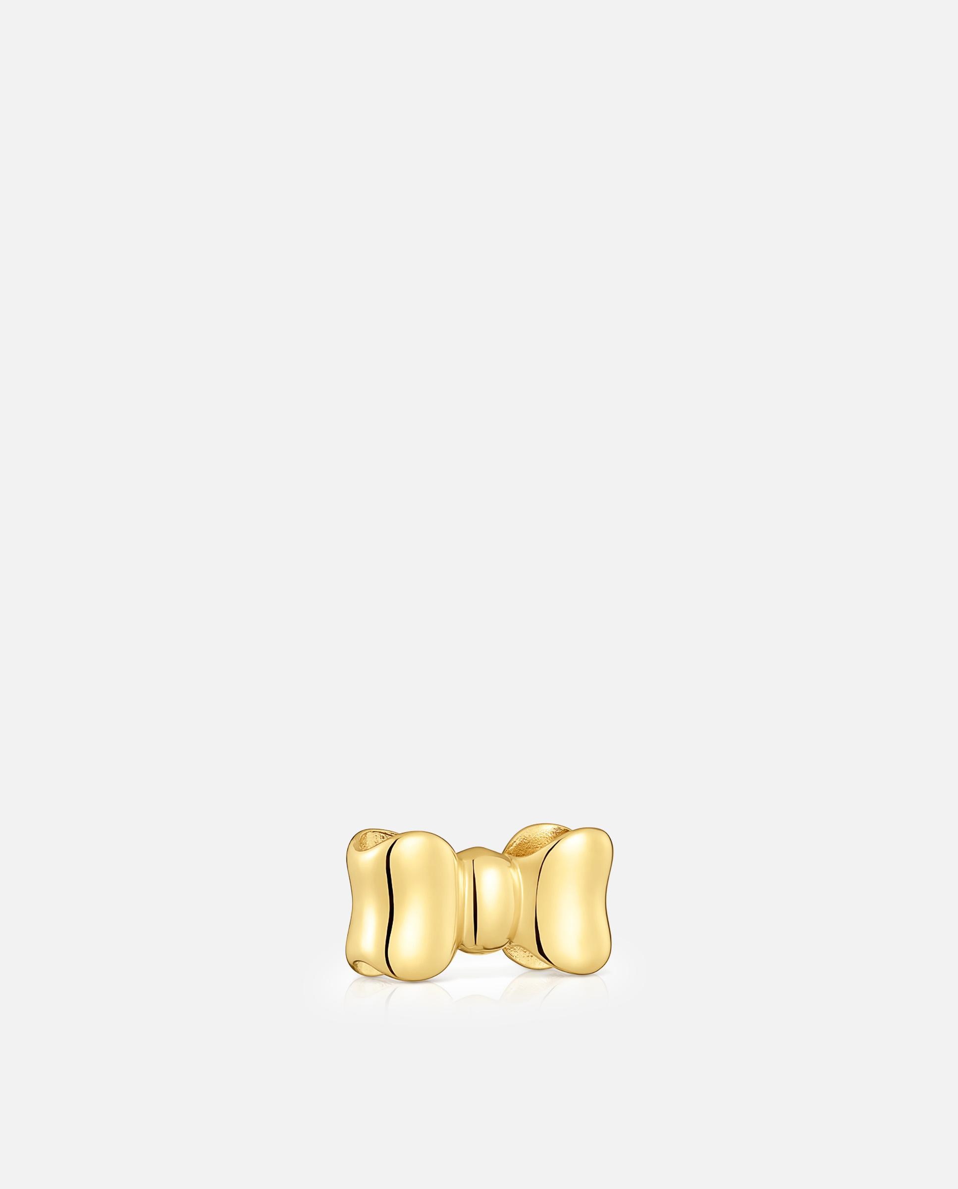 Pendente Ribbon Laço Banhado em Ouro 18 Kt Sobre Prata 15 Mm Dourado-2